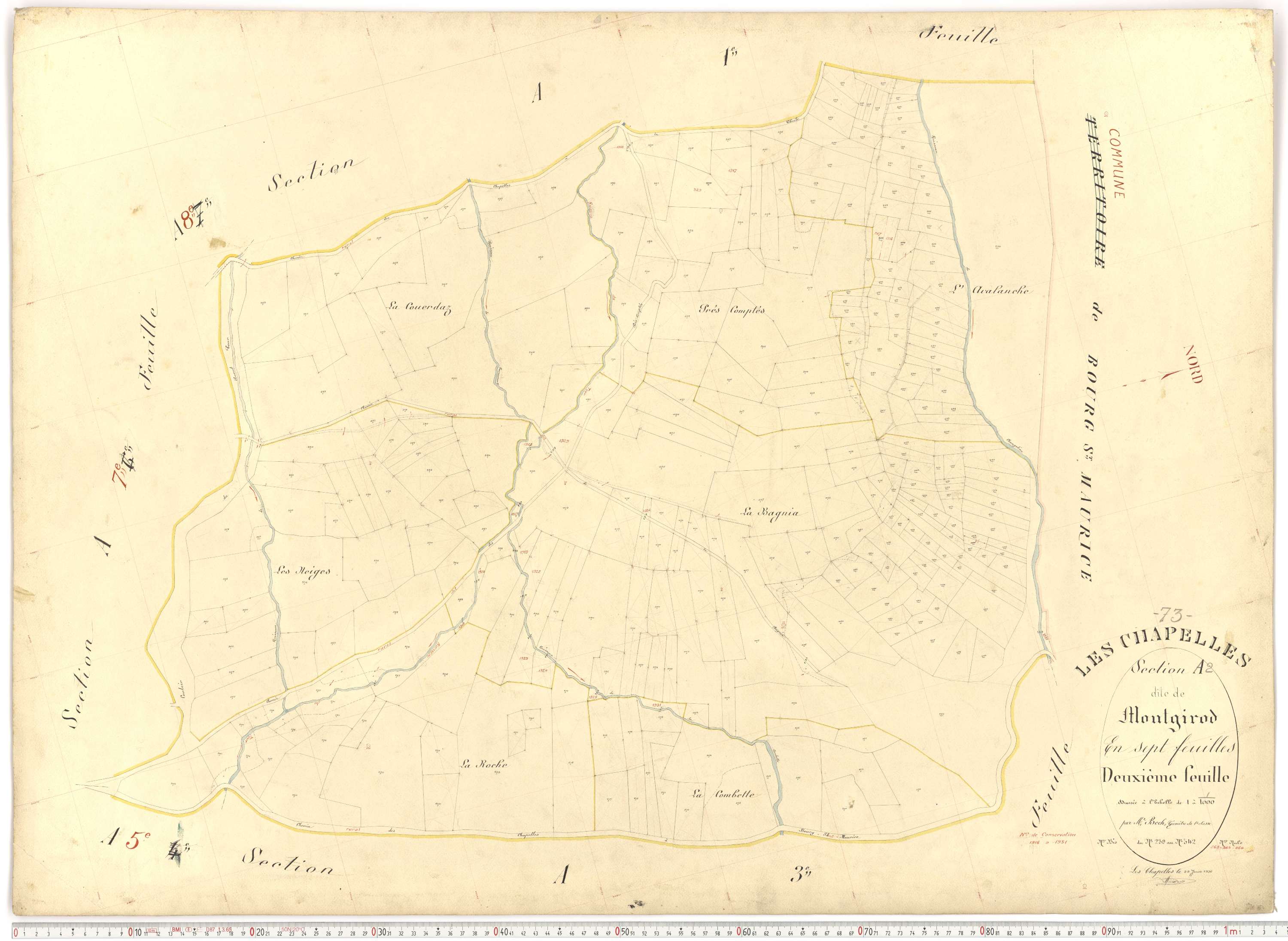 Chapelles - Plans cadastraux du premier cadastre français.