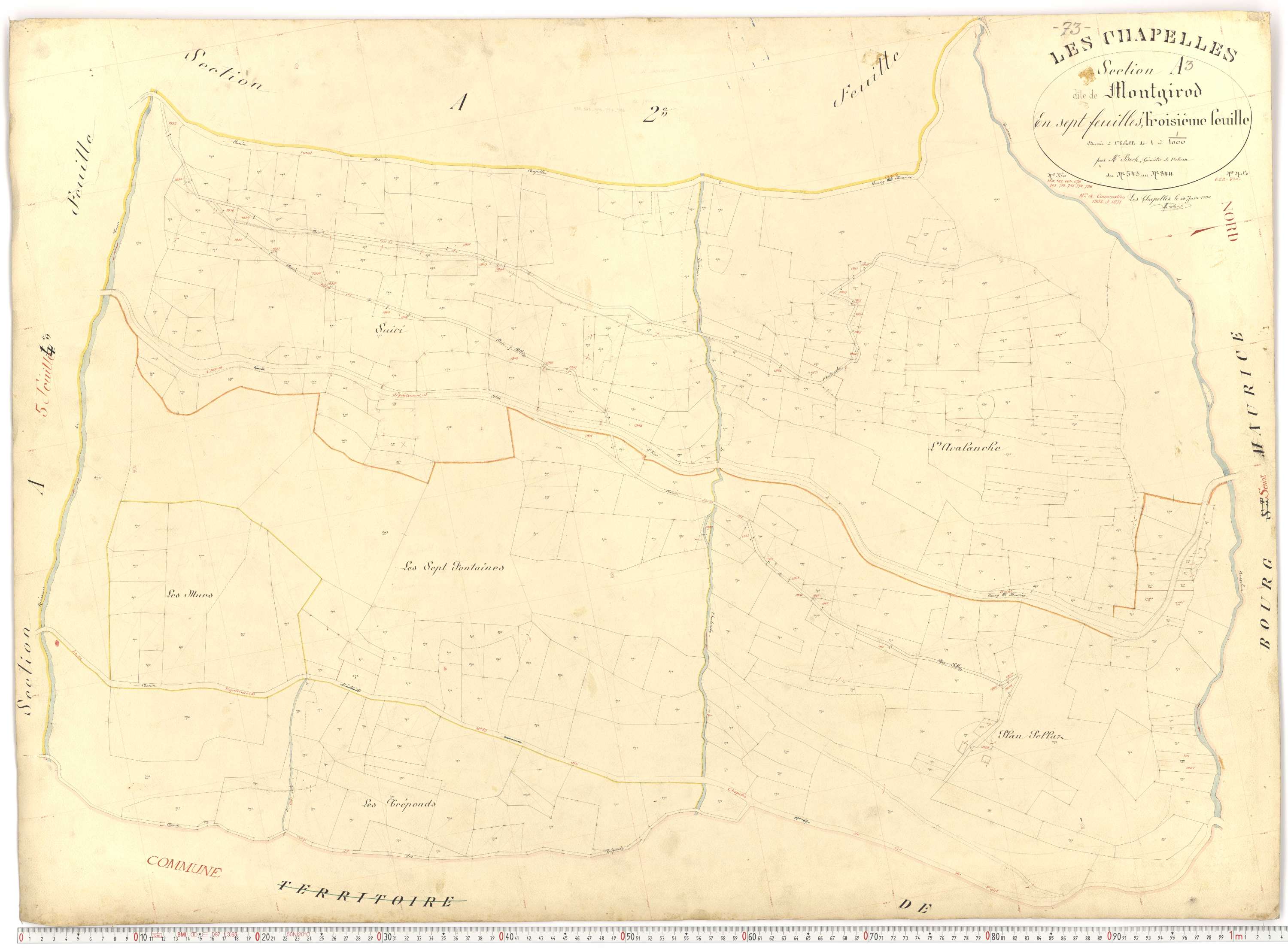 Chapelles - Plans cadastraux du premier cadastre français.