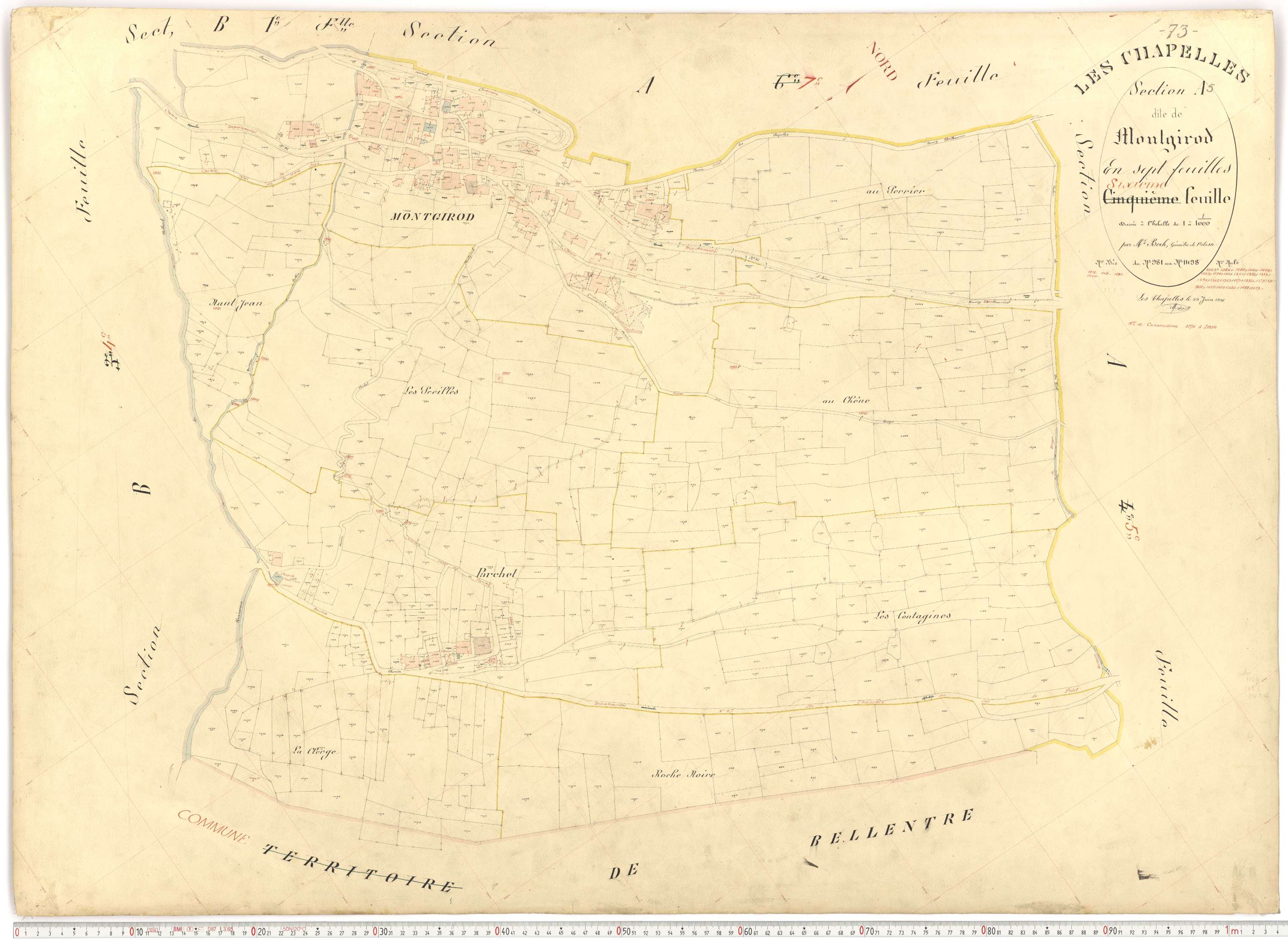 Chapelles - Plans cadastraux du premier cadastre français.