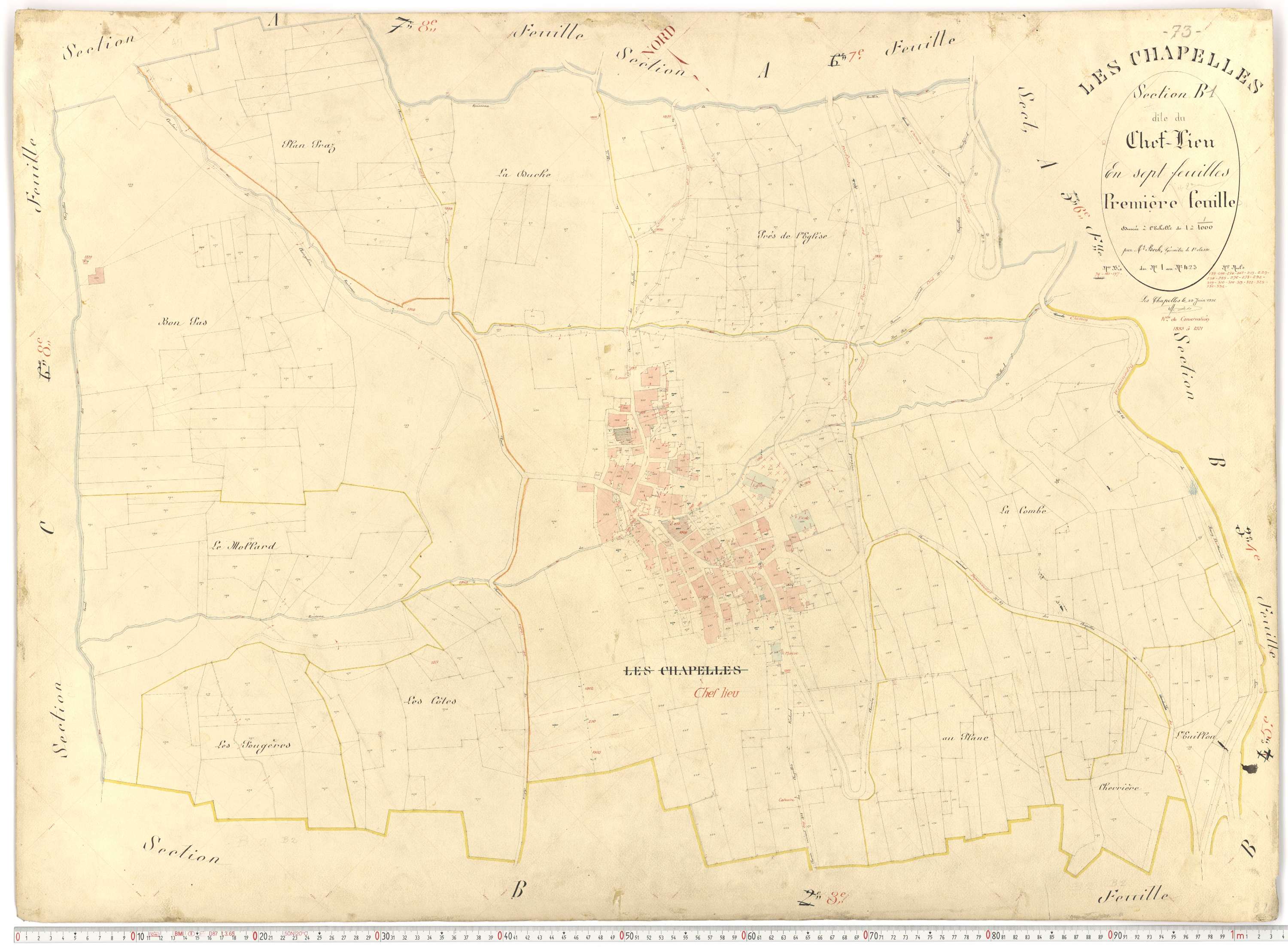 Chapelles - Plans cadastraux du premier cadastre français.