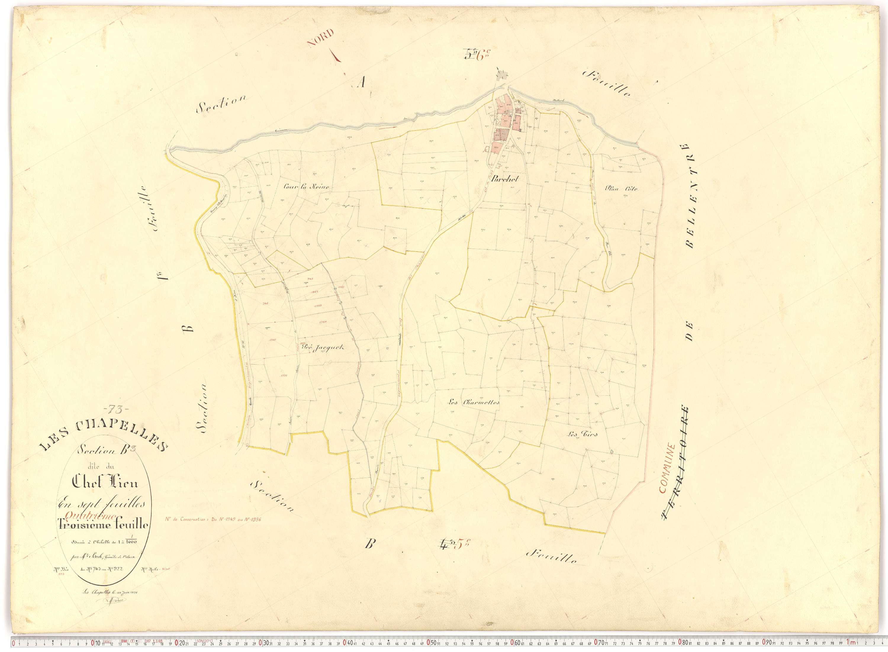 Chapelles - Plans cadastraux du premier cadastre français.