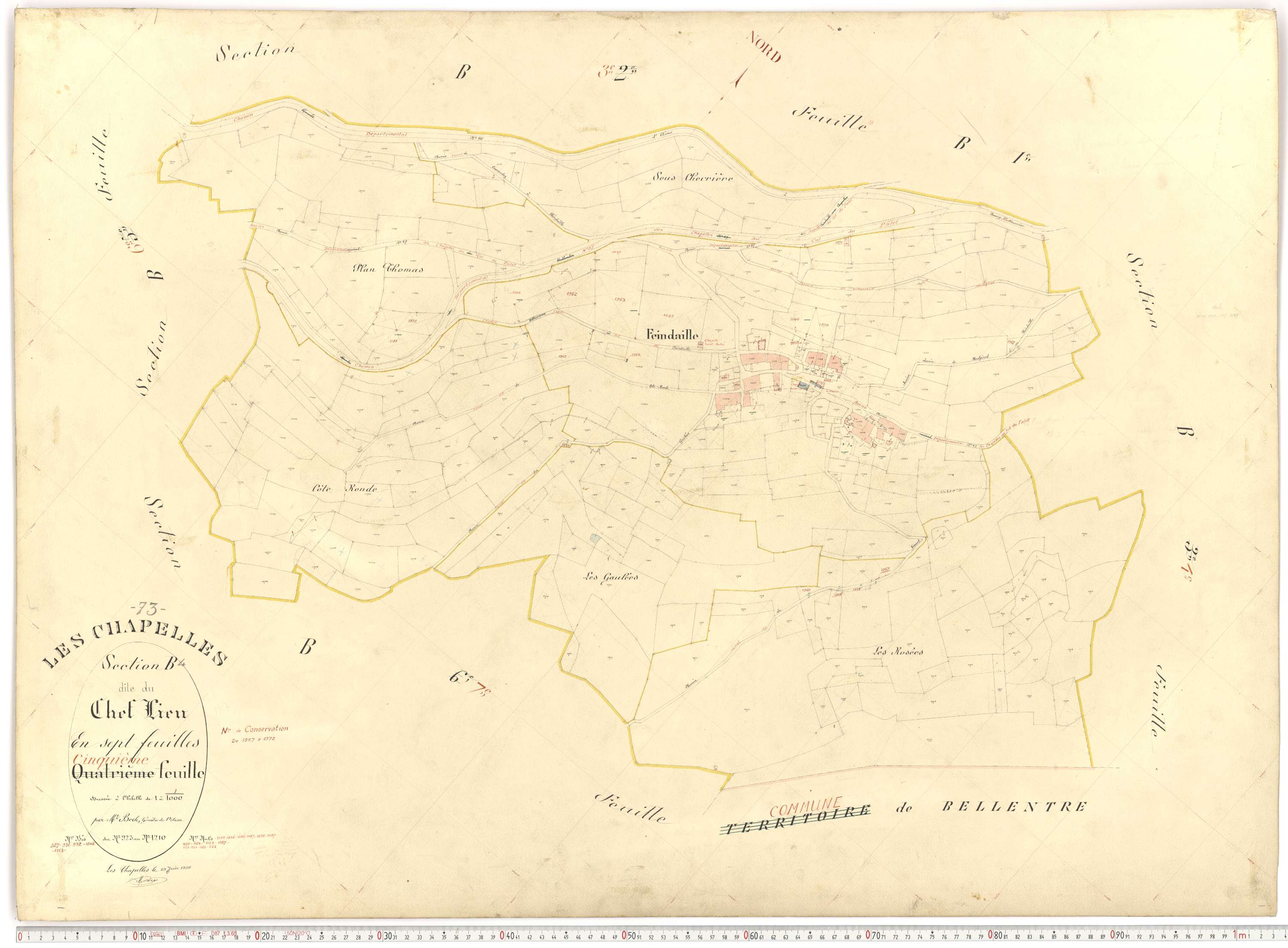 Chapelles - Plans cadastraux du premier cadastre français.