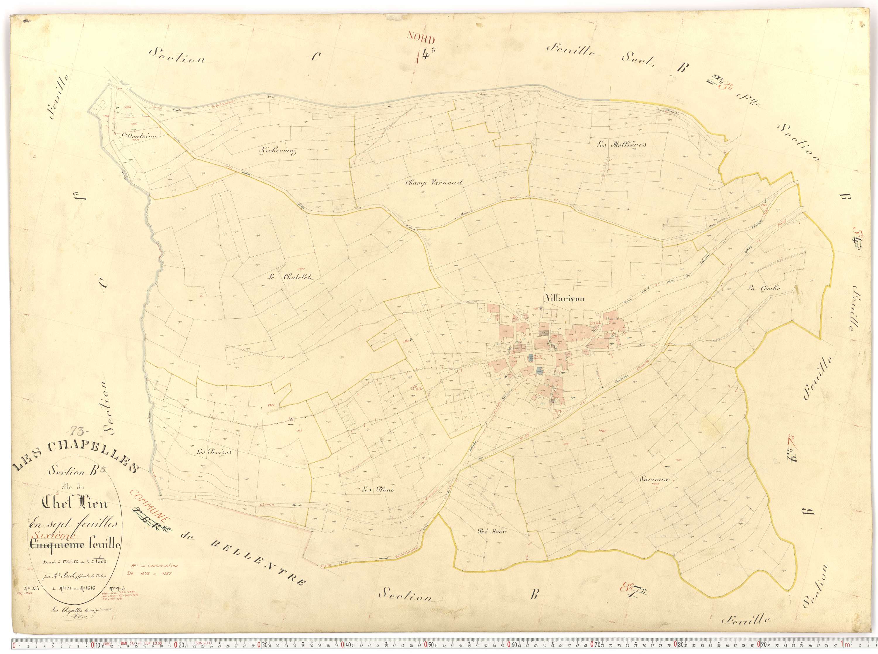 Chapelles - Plans cadastraux du premier cadastre français.