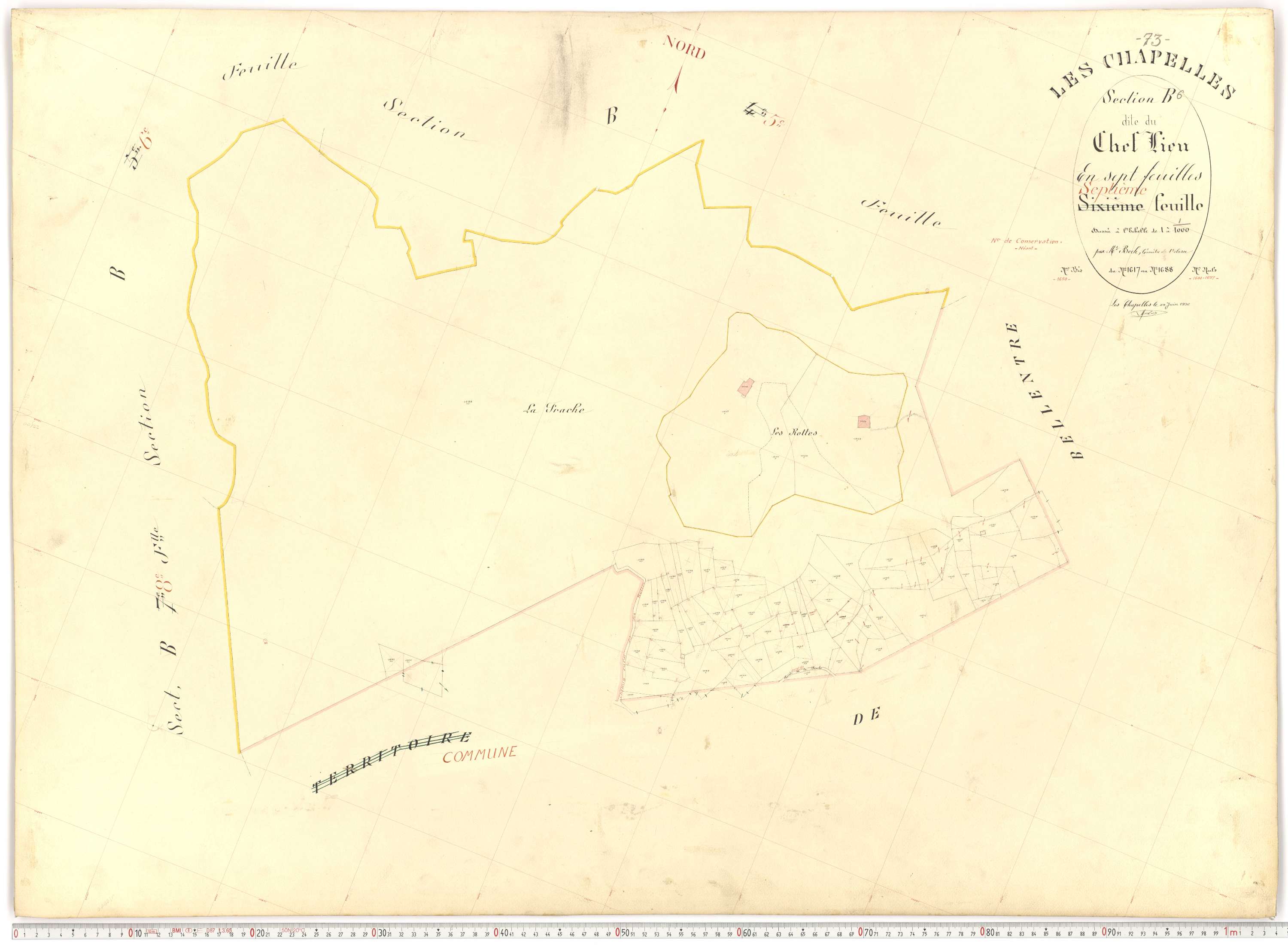 Chapelles - Plans cadastraux du premier cadastre français.