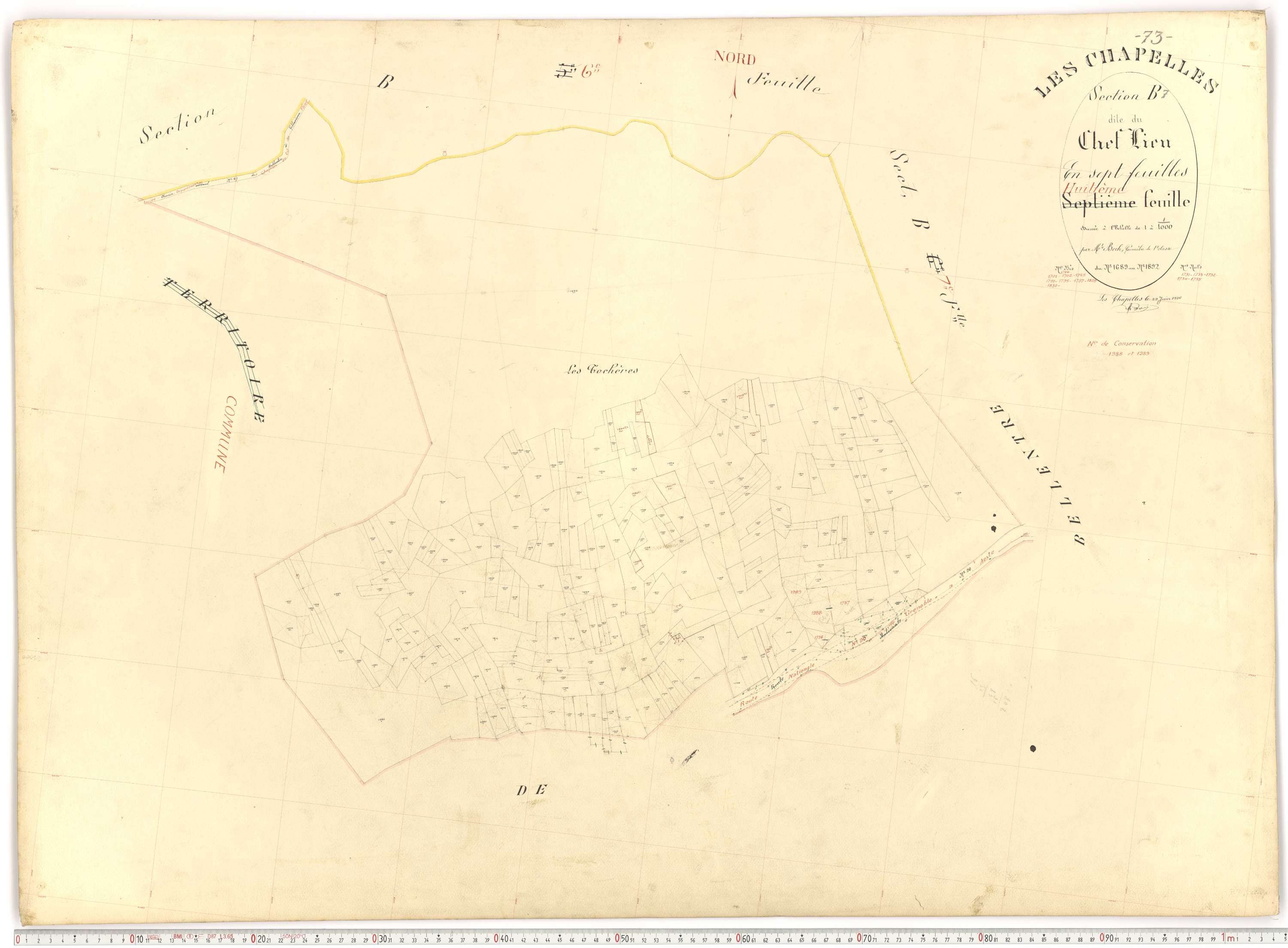 Chapelles - Plans cadastraux du premier cadastre français.