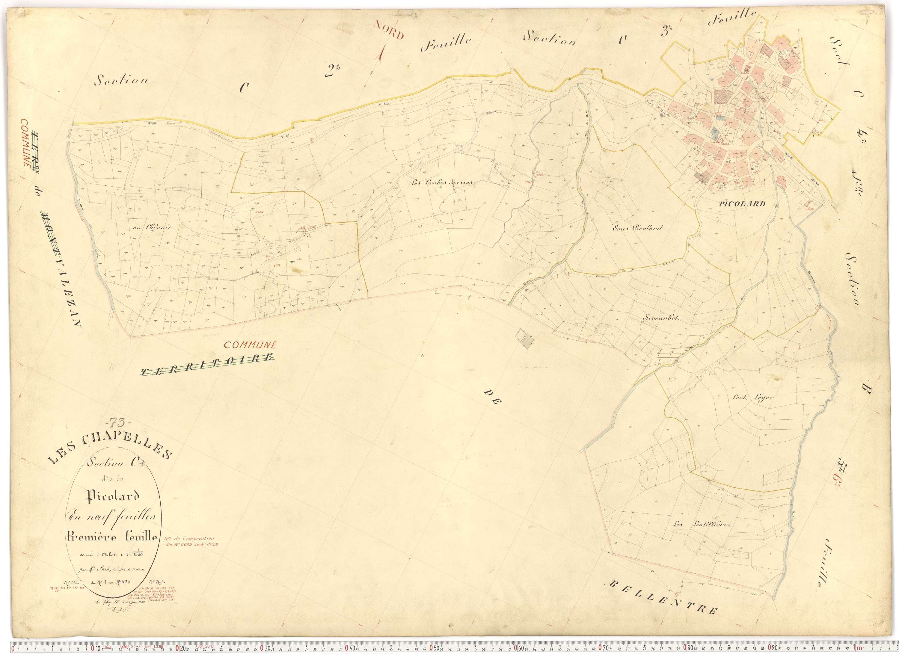 Chapelles - Plans cadastraux du premier cadastre français.
