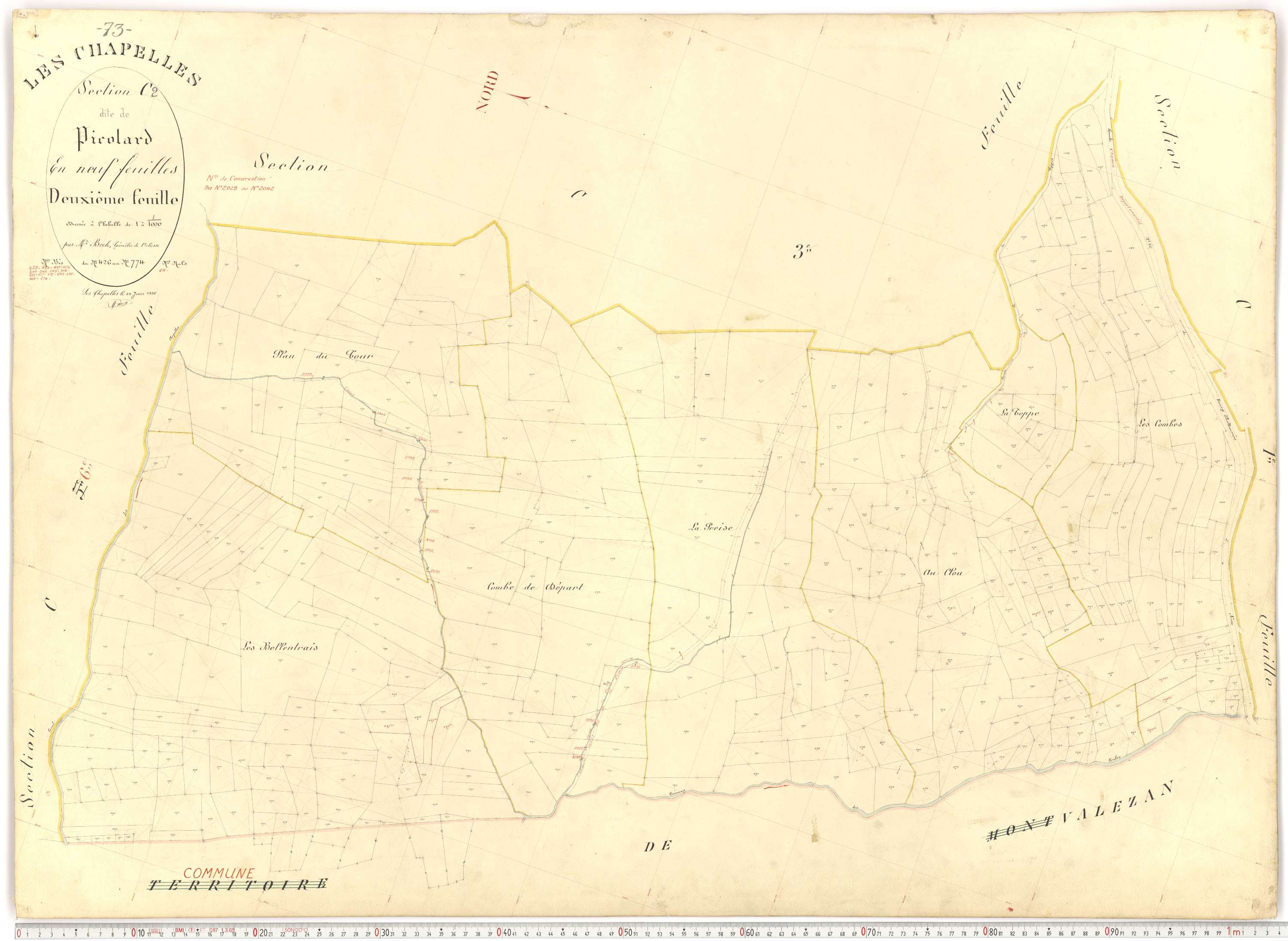 Chapelles - Plans cadastraux du premier cadastre français.
