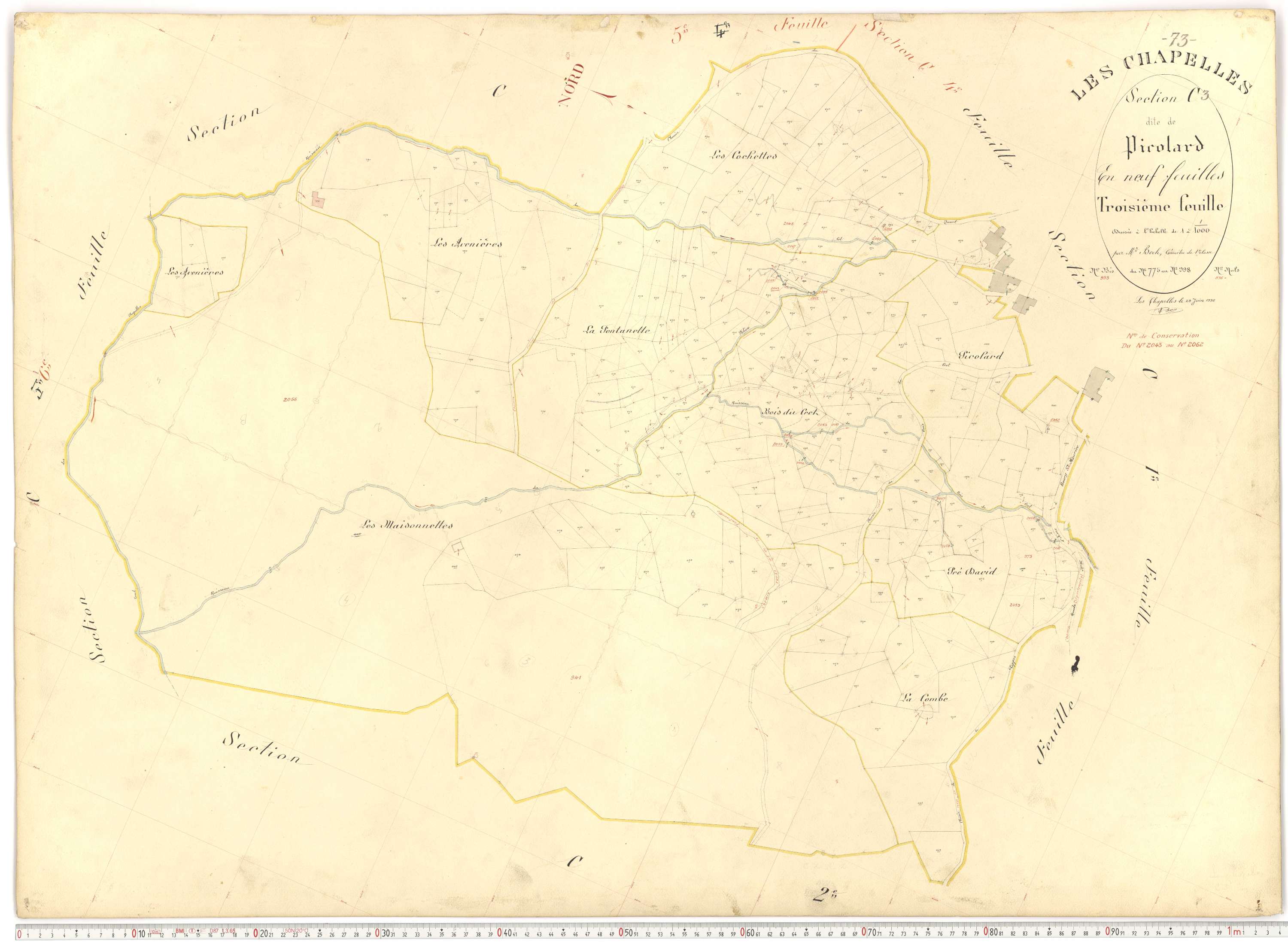 Chapelles - Plans cadastraux du premier cadastre français.
