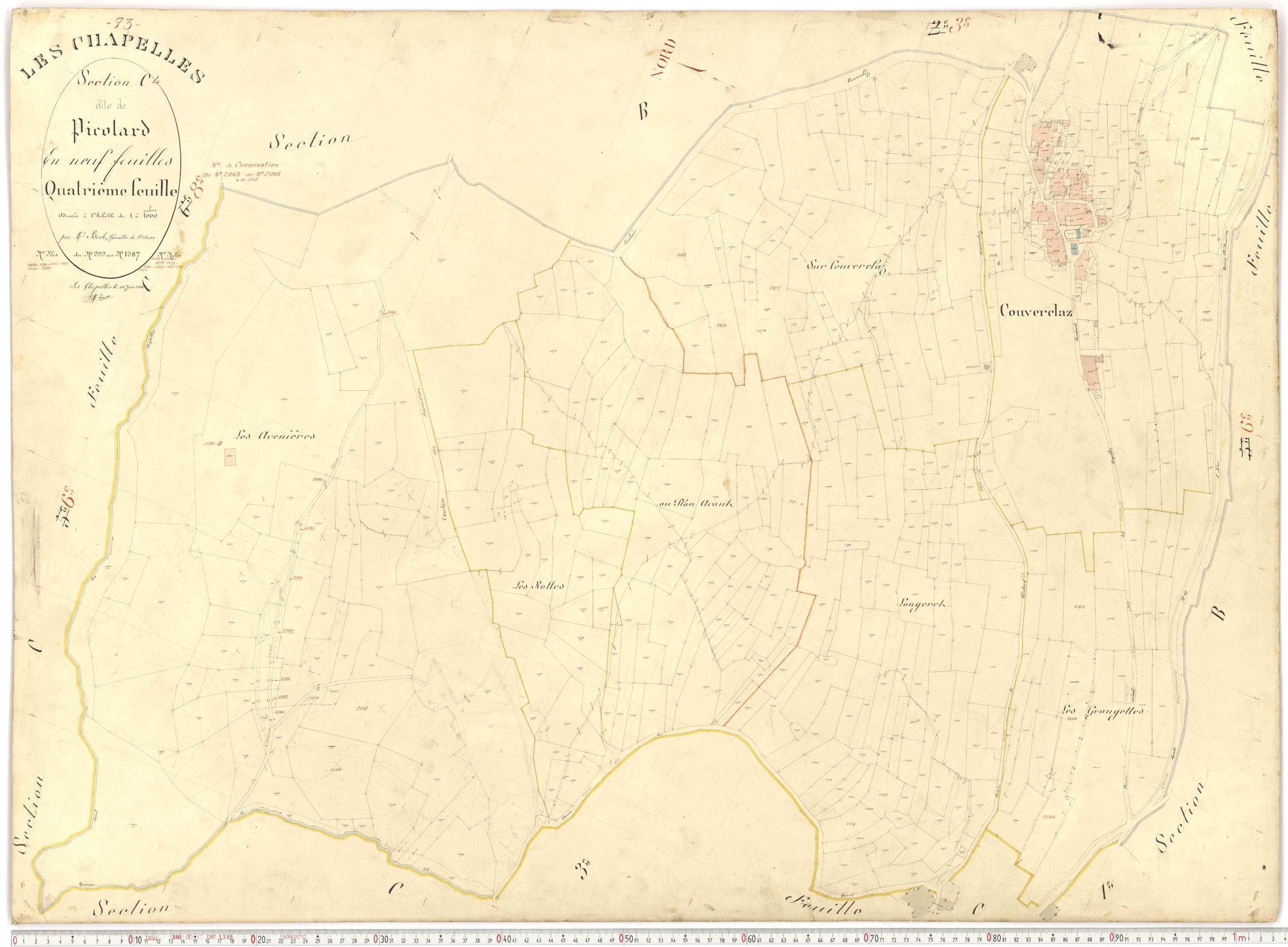 Chapelles - Plans cadastraux du premier cadastre français.