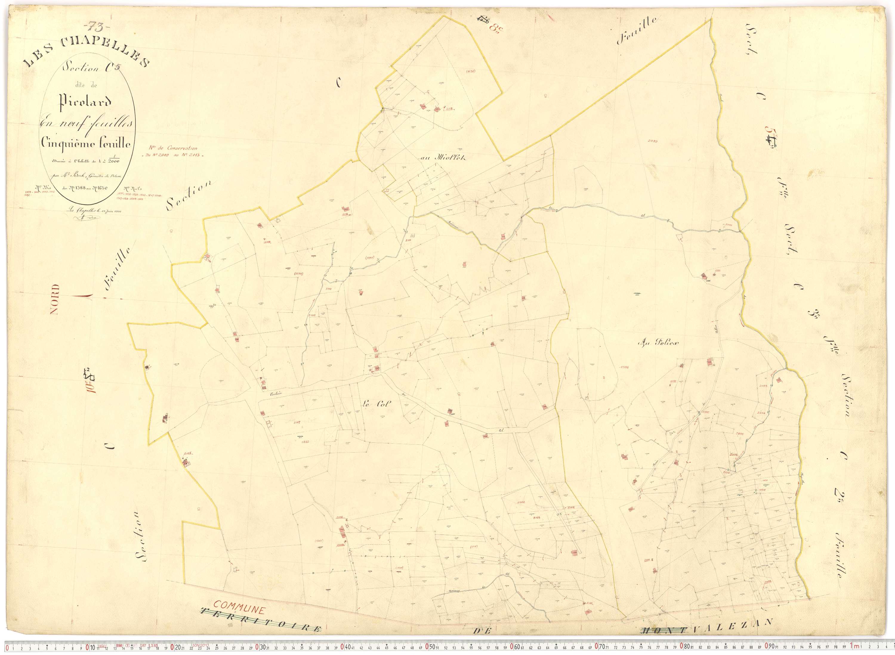 Chapelles - Plans cadastraux du premier cadastre français.