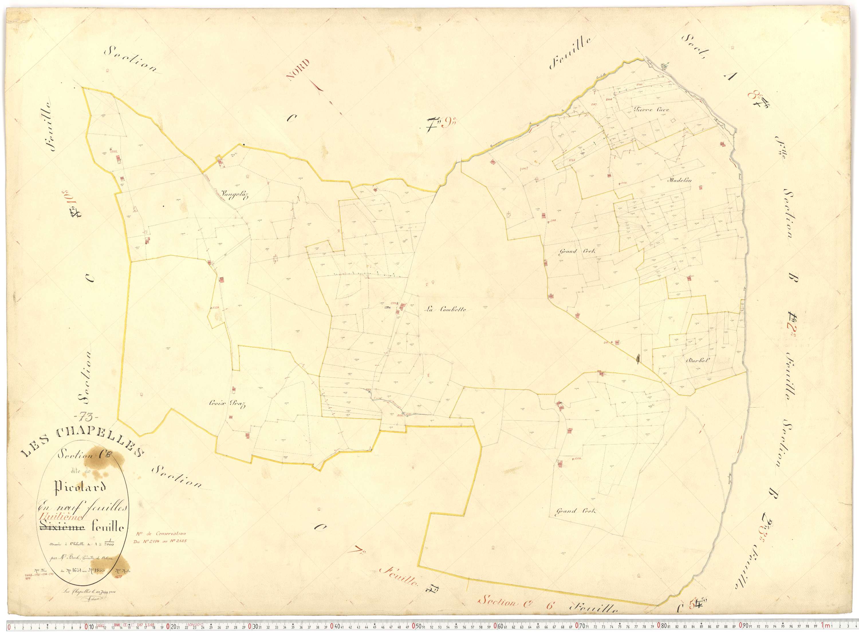 Chapelles - Plans cadastraux du premier cadastre français.