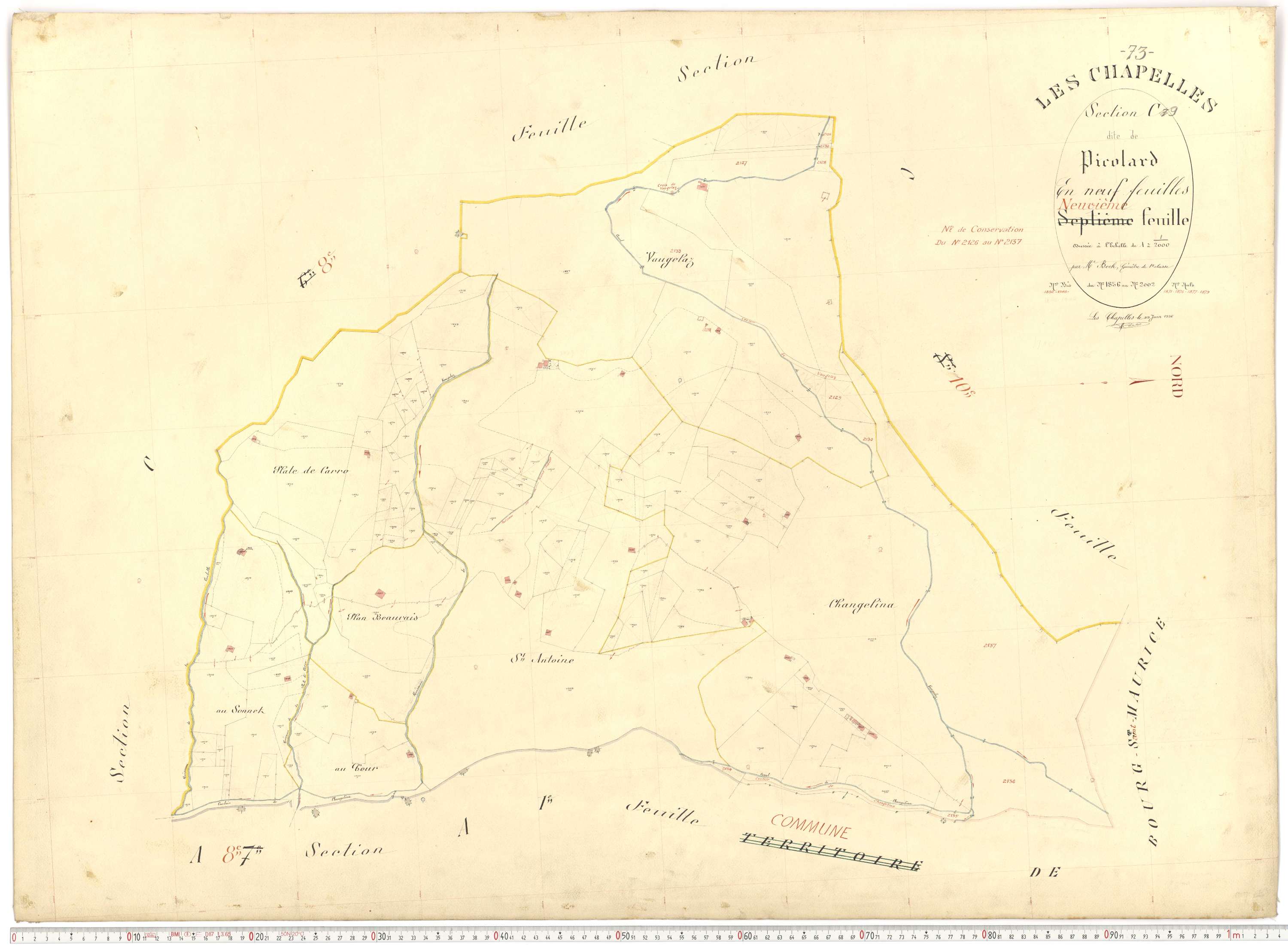 Chapelles - Plans cadastraux du premier cadastre français.