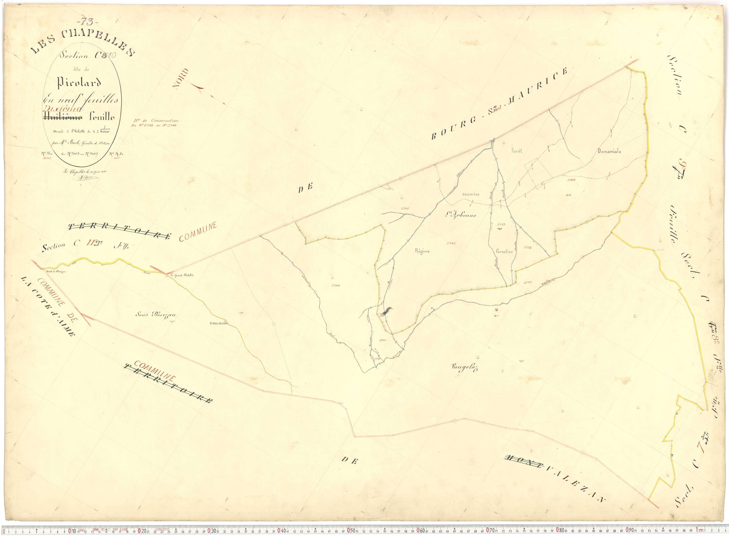 Chapelles - Plans cadastraux du premier cadastre français.