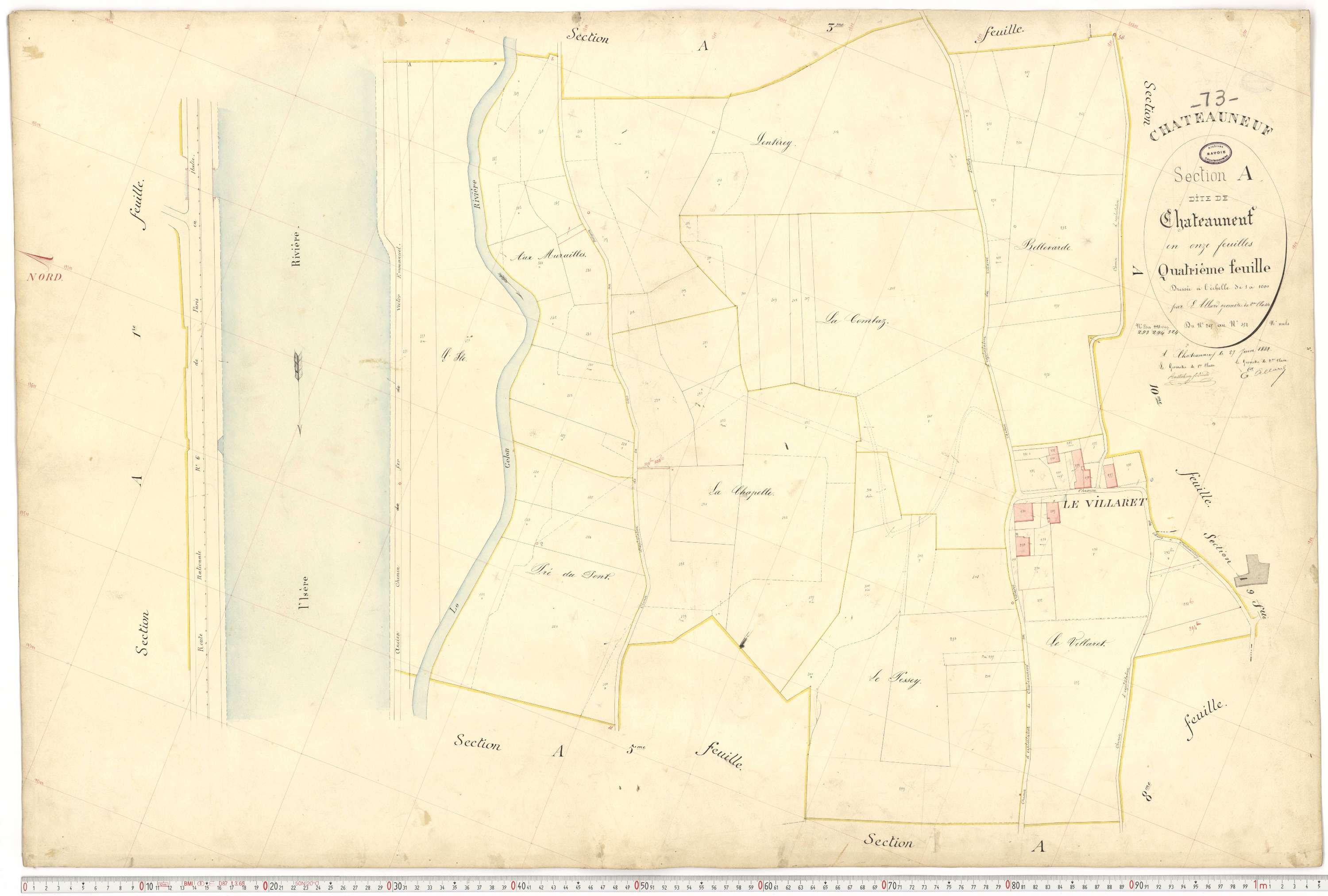 Châteauneuf - Cadastre français (1885).