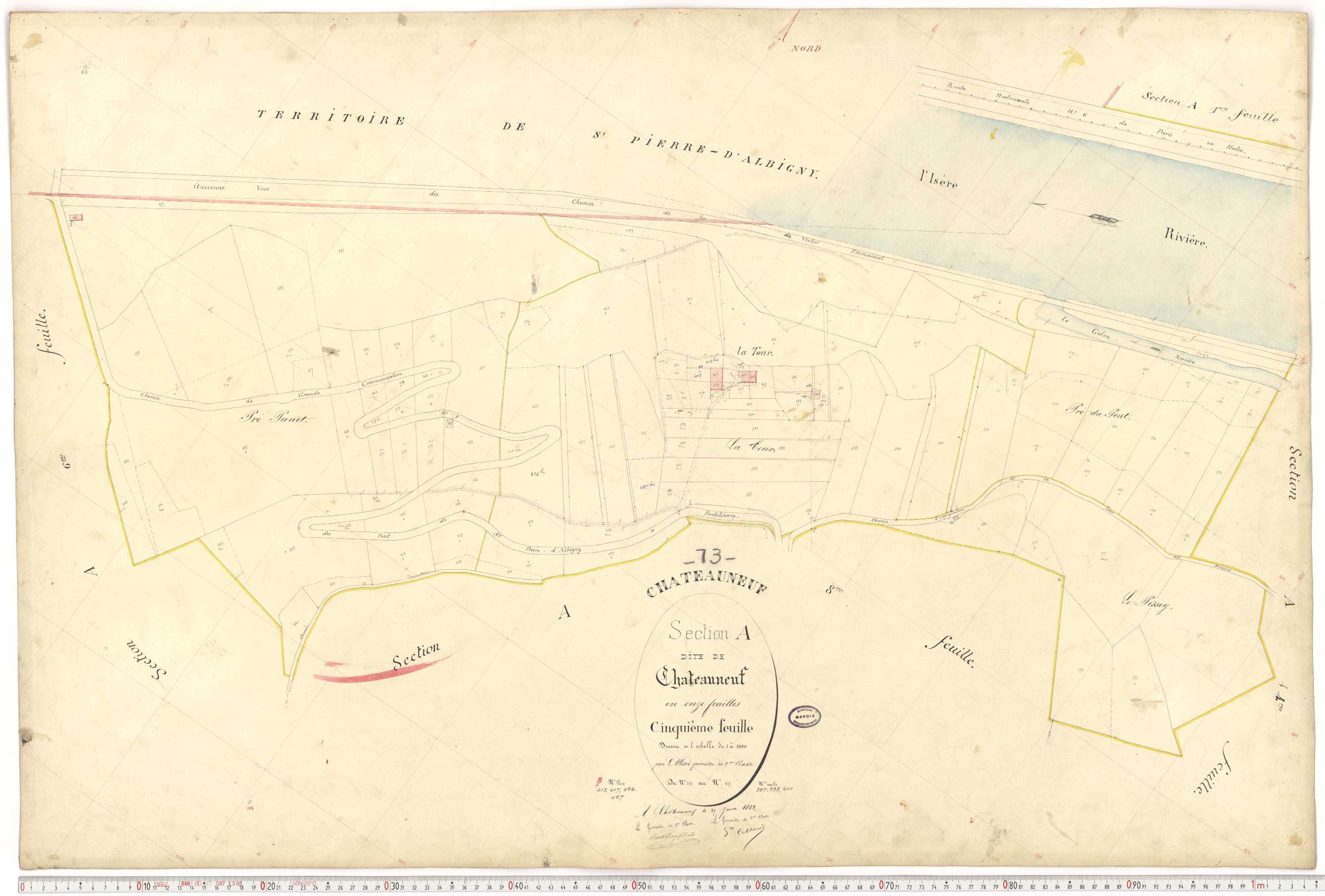 Châteauneuf - Cadastre français (1885).