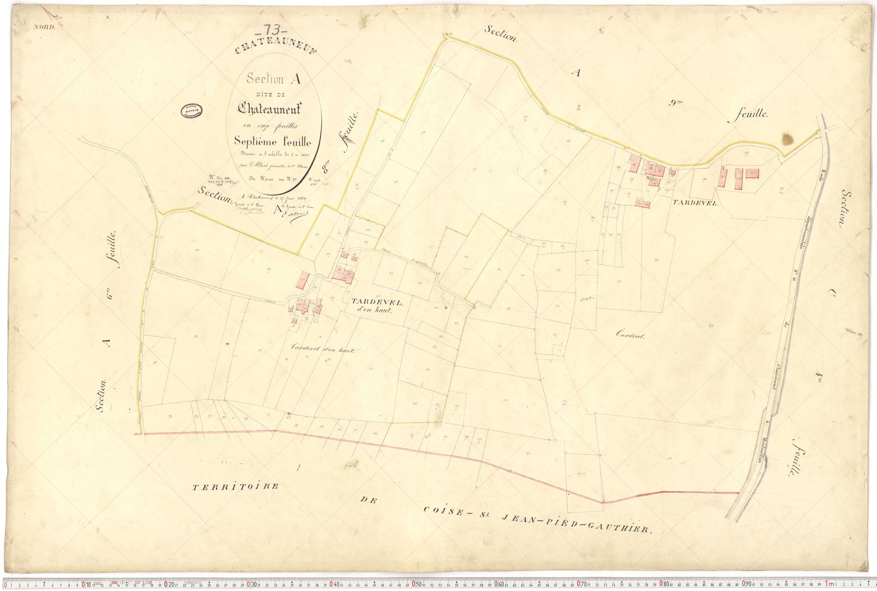 Châteauneuf - Cadastre français (1885).
