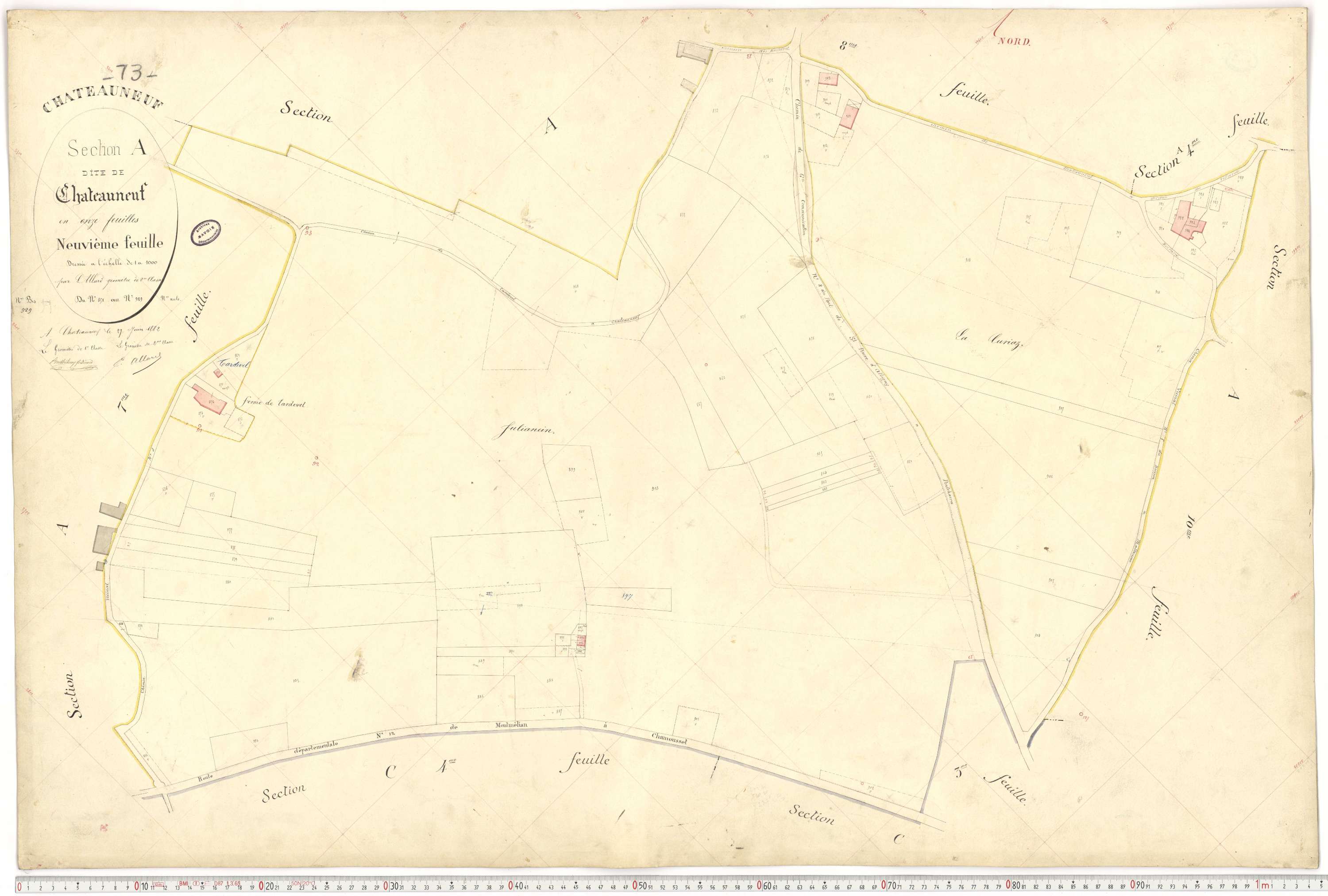 Châteauneuf - Cadastre français (1885).