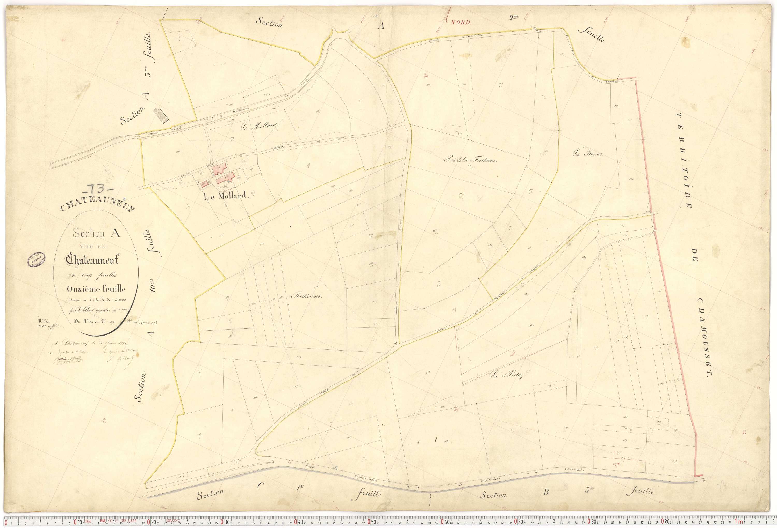 Châteauneuf - Cadastre français (1885).