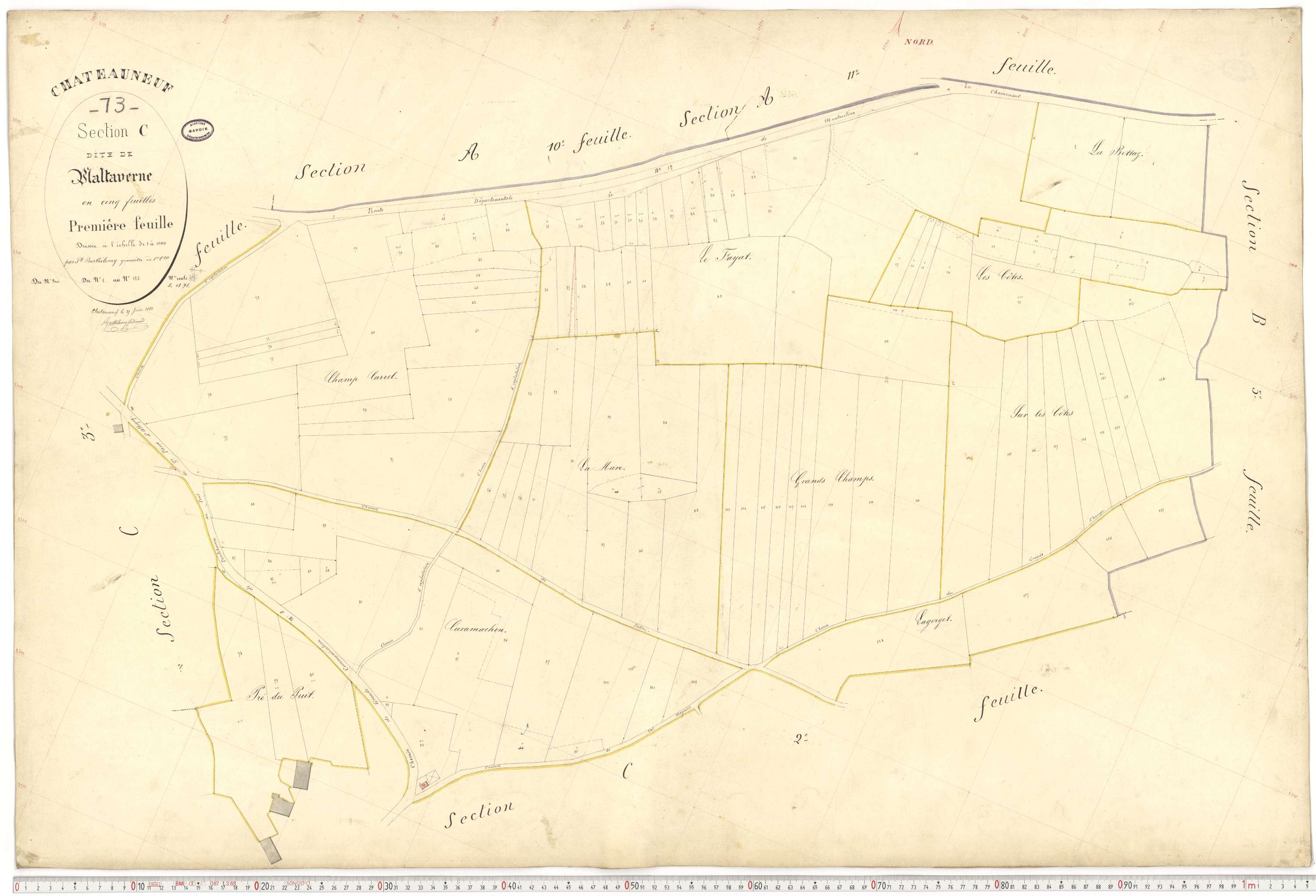 Châteauneuf - Cadastre français (1885).