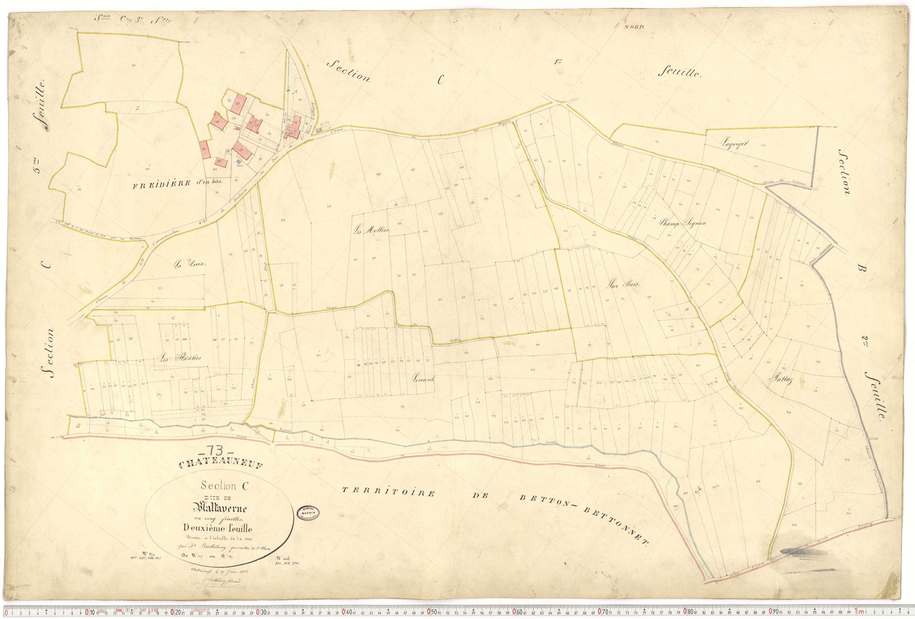 Châteauneuf - Cadastre français (1885).