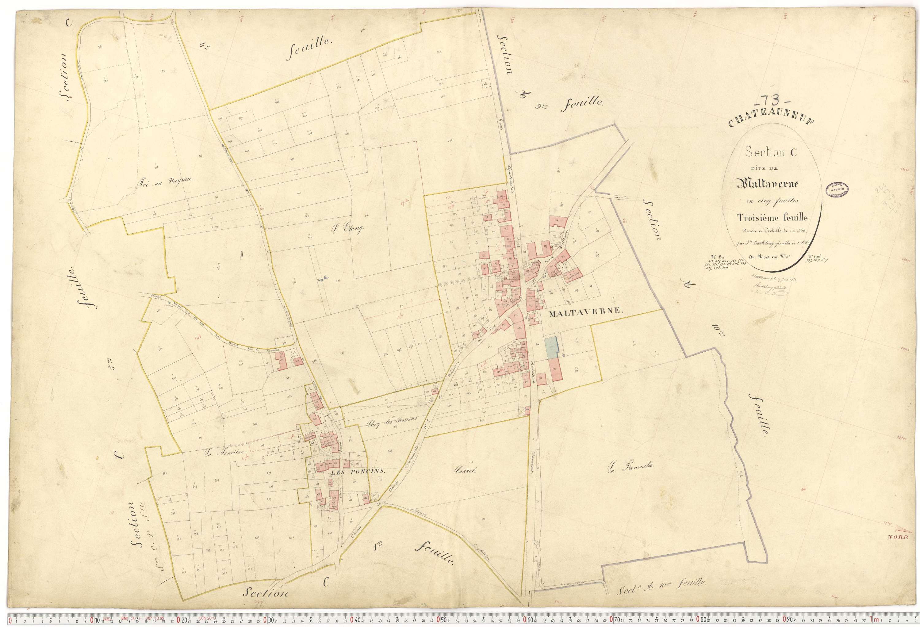 Châteauneuf - Cadastre français (1885).