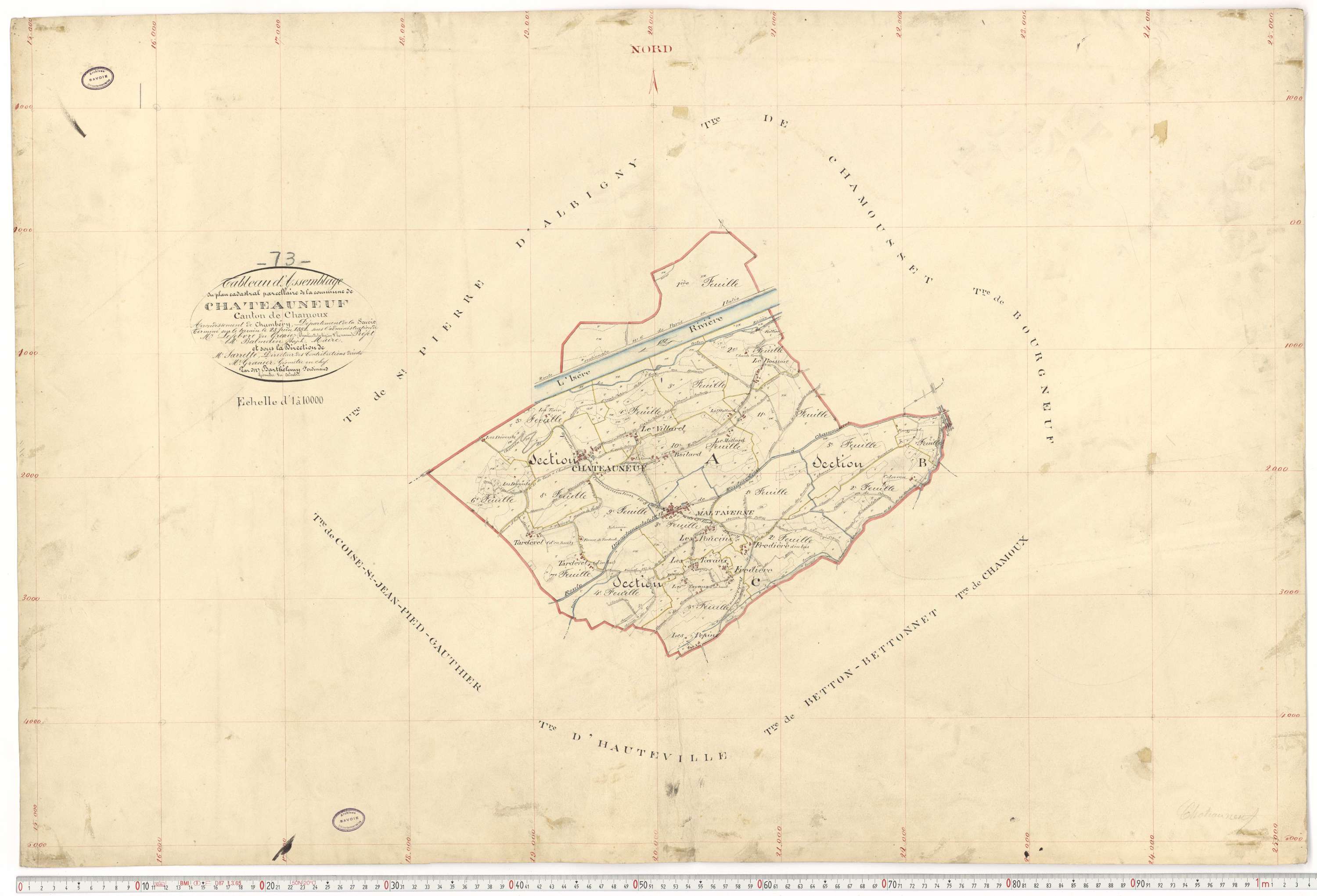 Châteauneuf - Cadastre français (1885).
