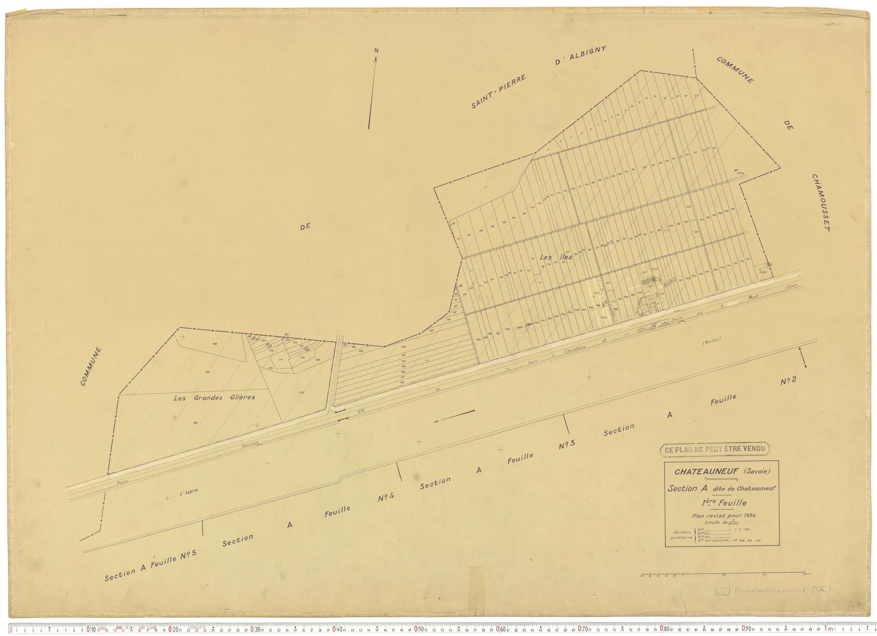 Châteauneuf - Cadastre rénové (1934).