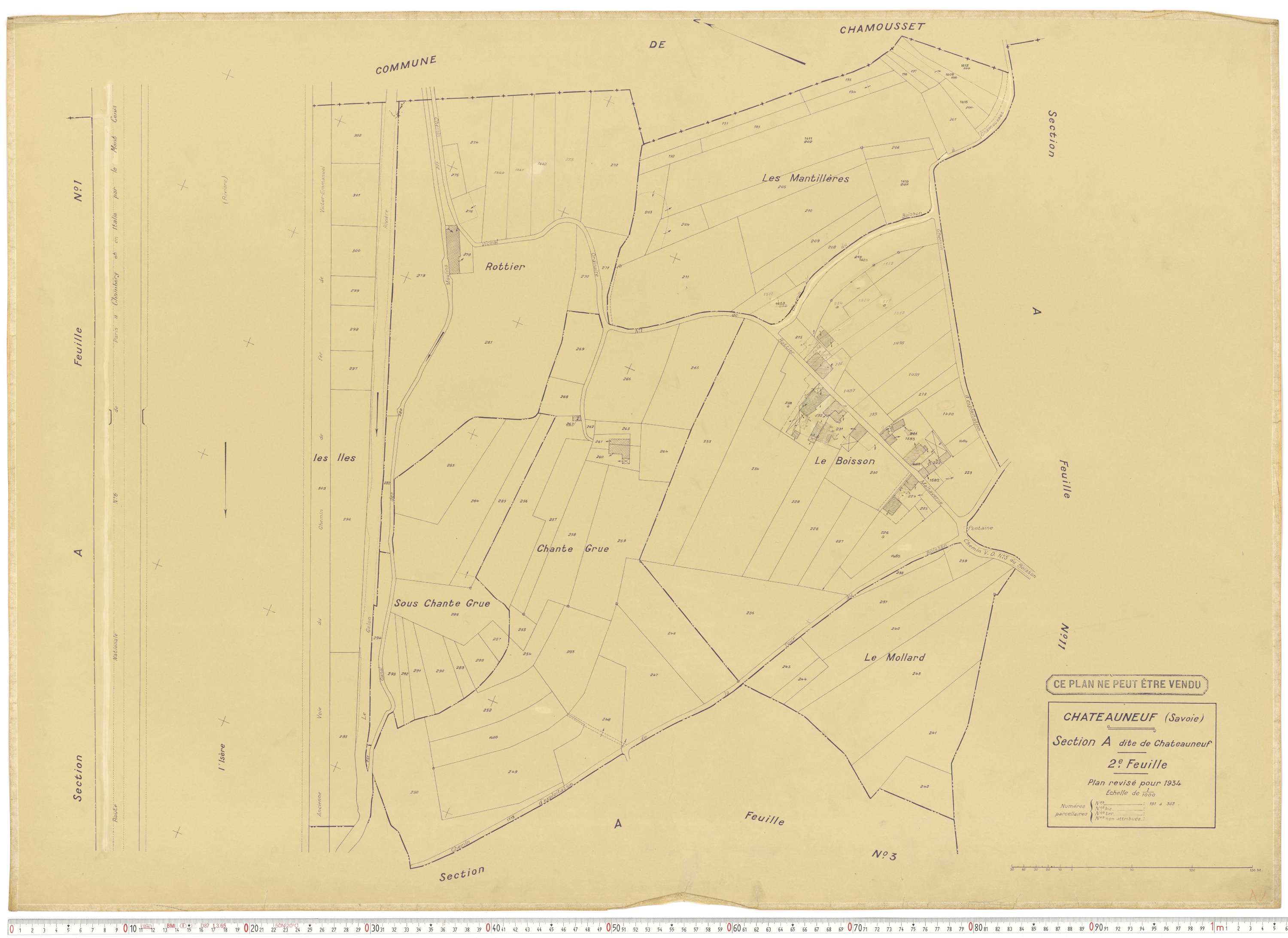 Châteauneuf - Cadastre rénové (1934).