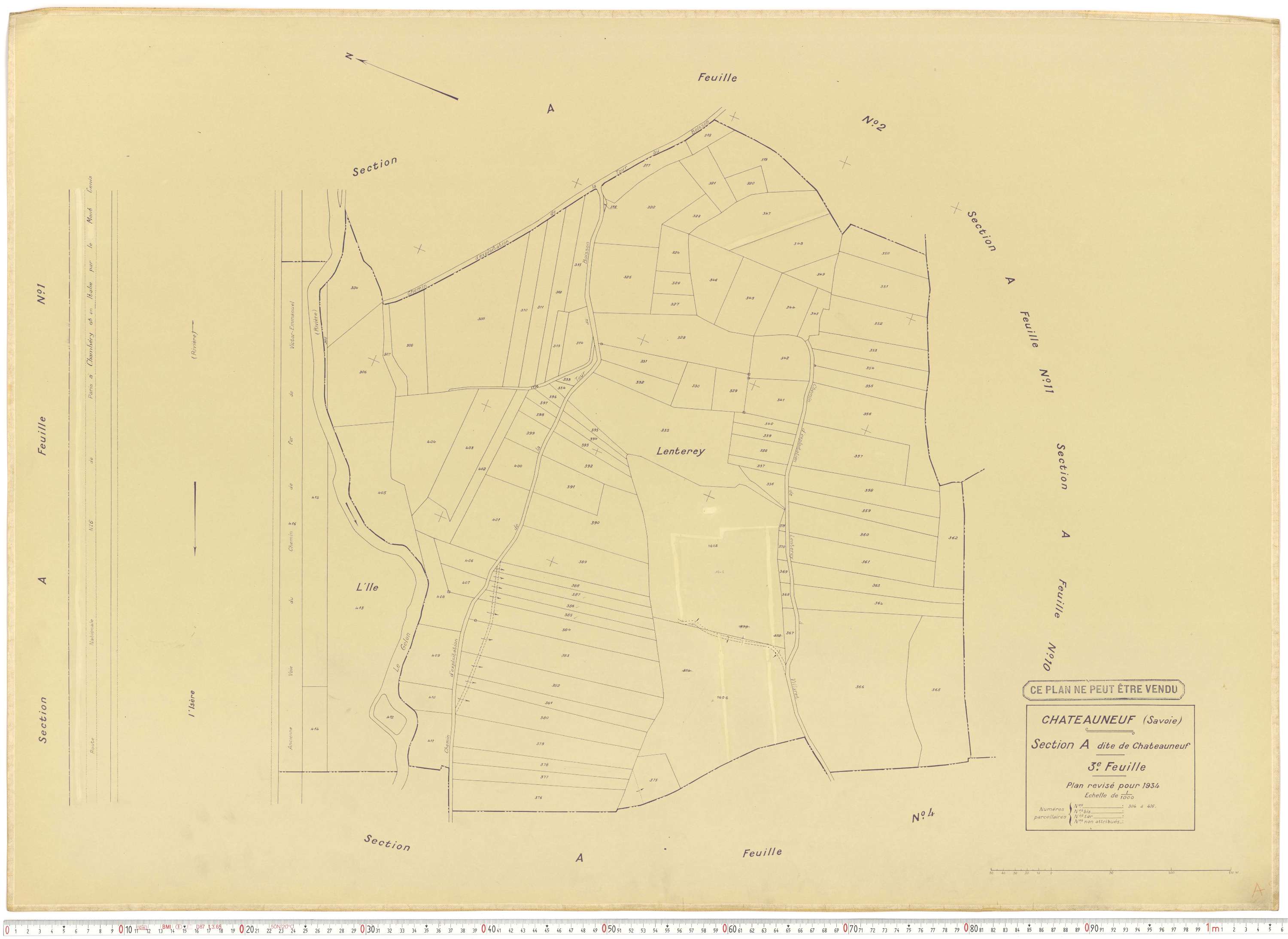 Châteauneuf - Cadastre rénové (1934).