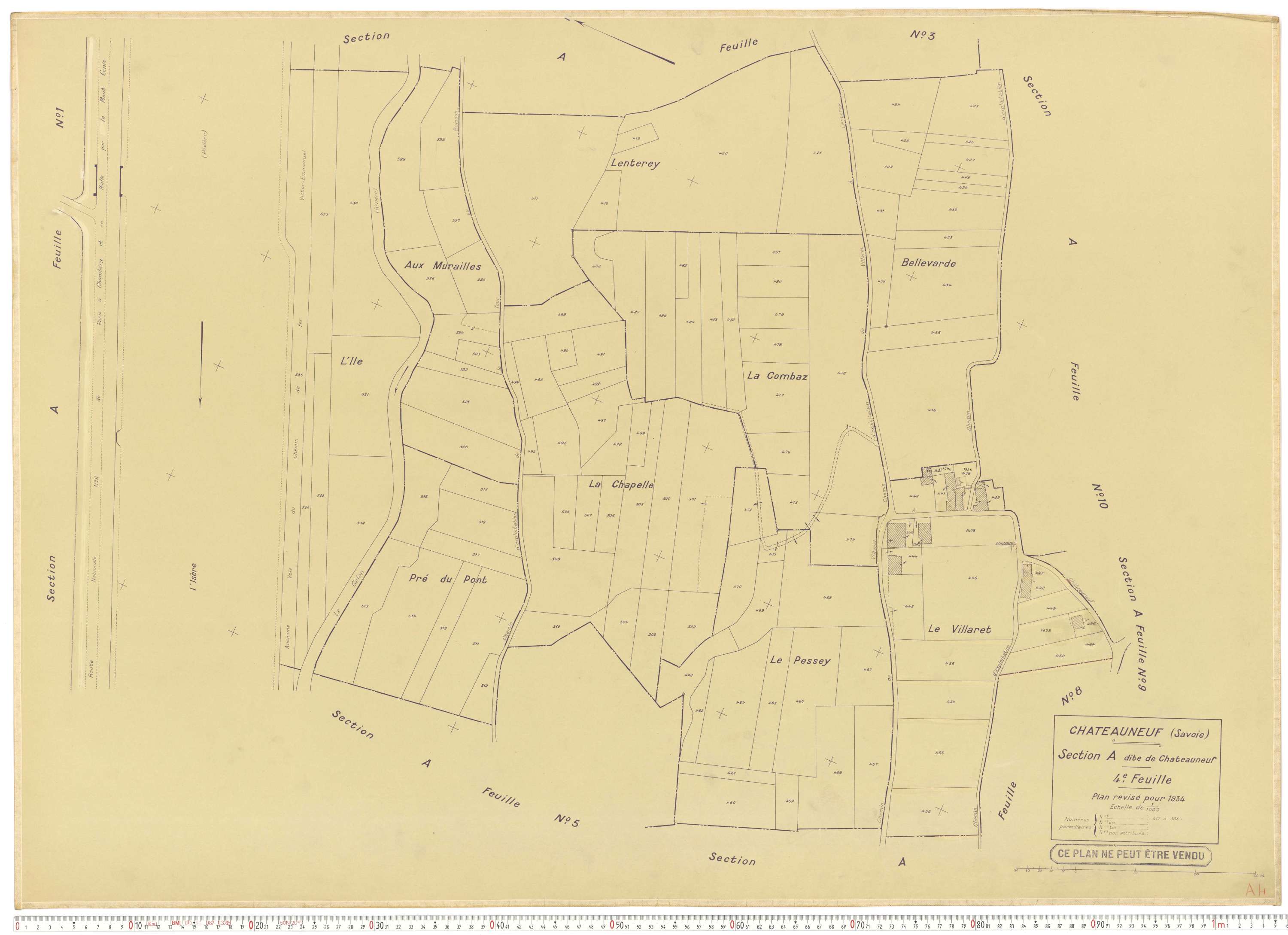 Châteauneuf - Cadastre rénové (1934).