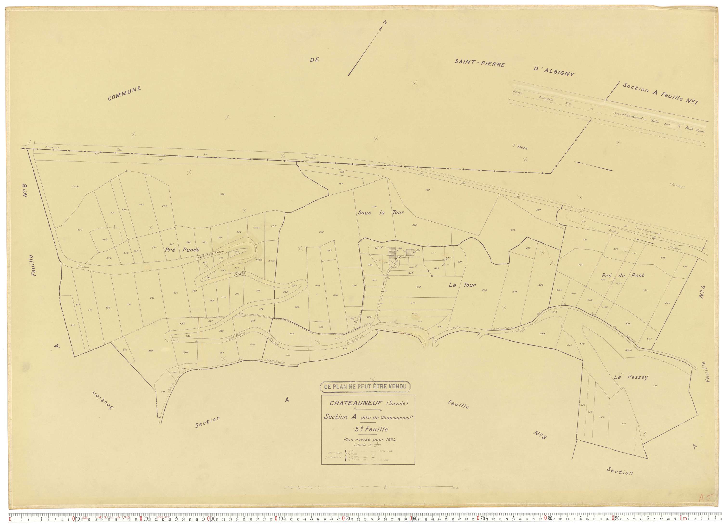 Châteauneuf - Cadastre rénové (1934).