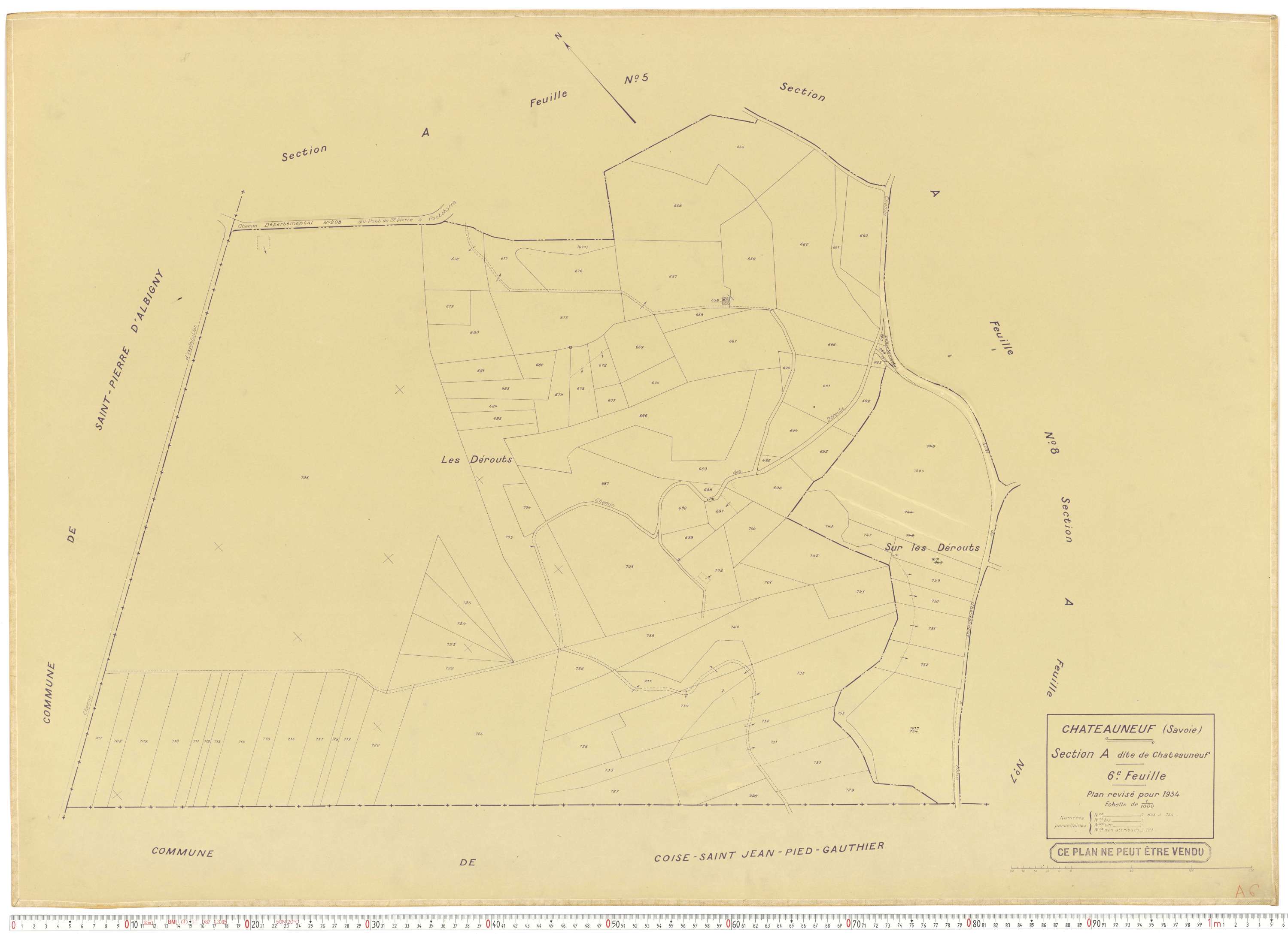Châteauneuf - Cadastre rénové (1934).