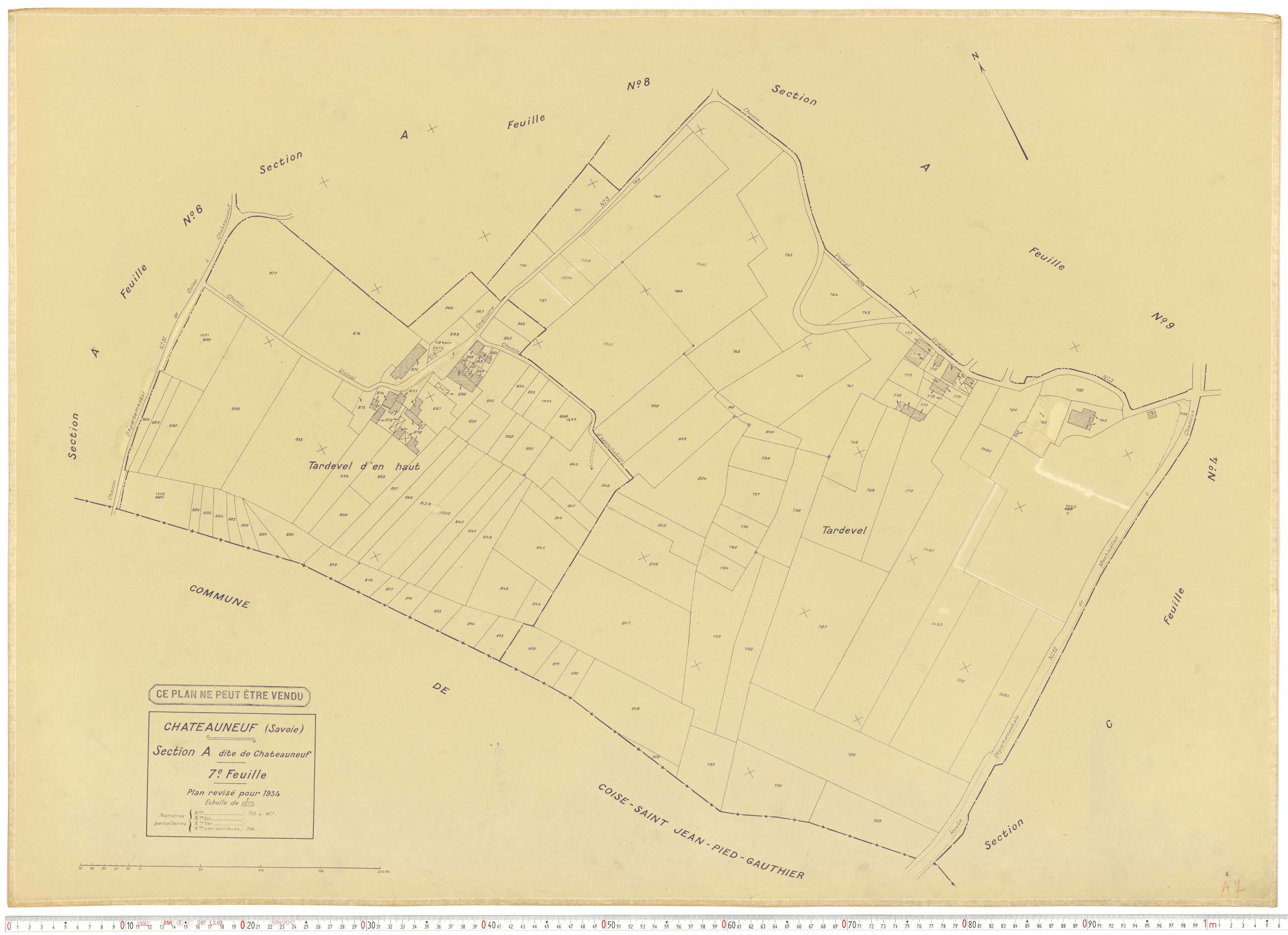 Châteauneuf - Cadastre rénové (1934).