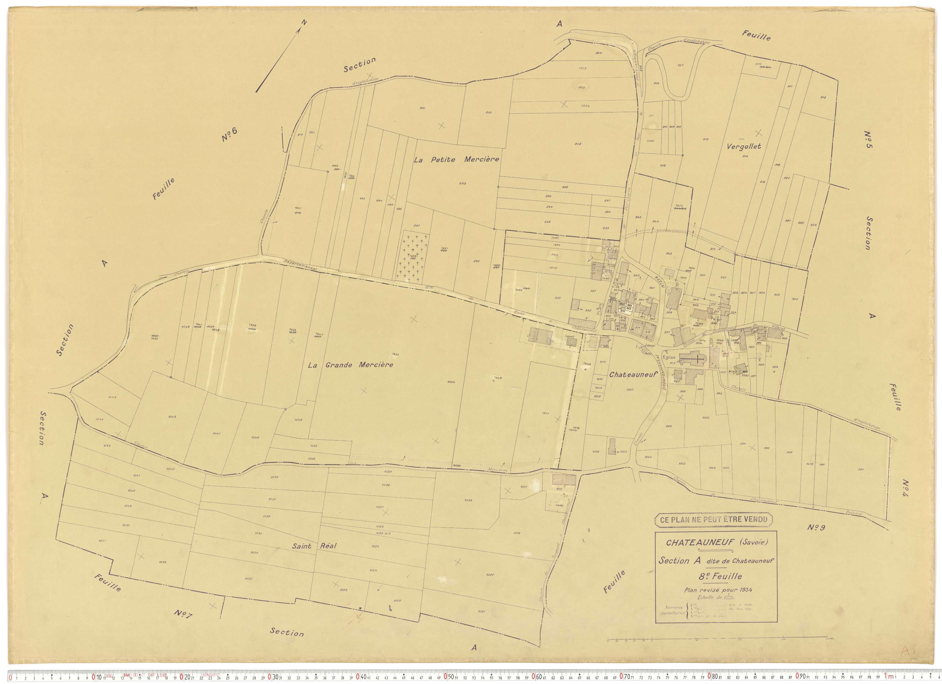 Châteauneuf - Cadastre rénové (1934).