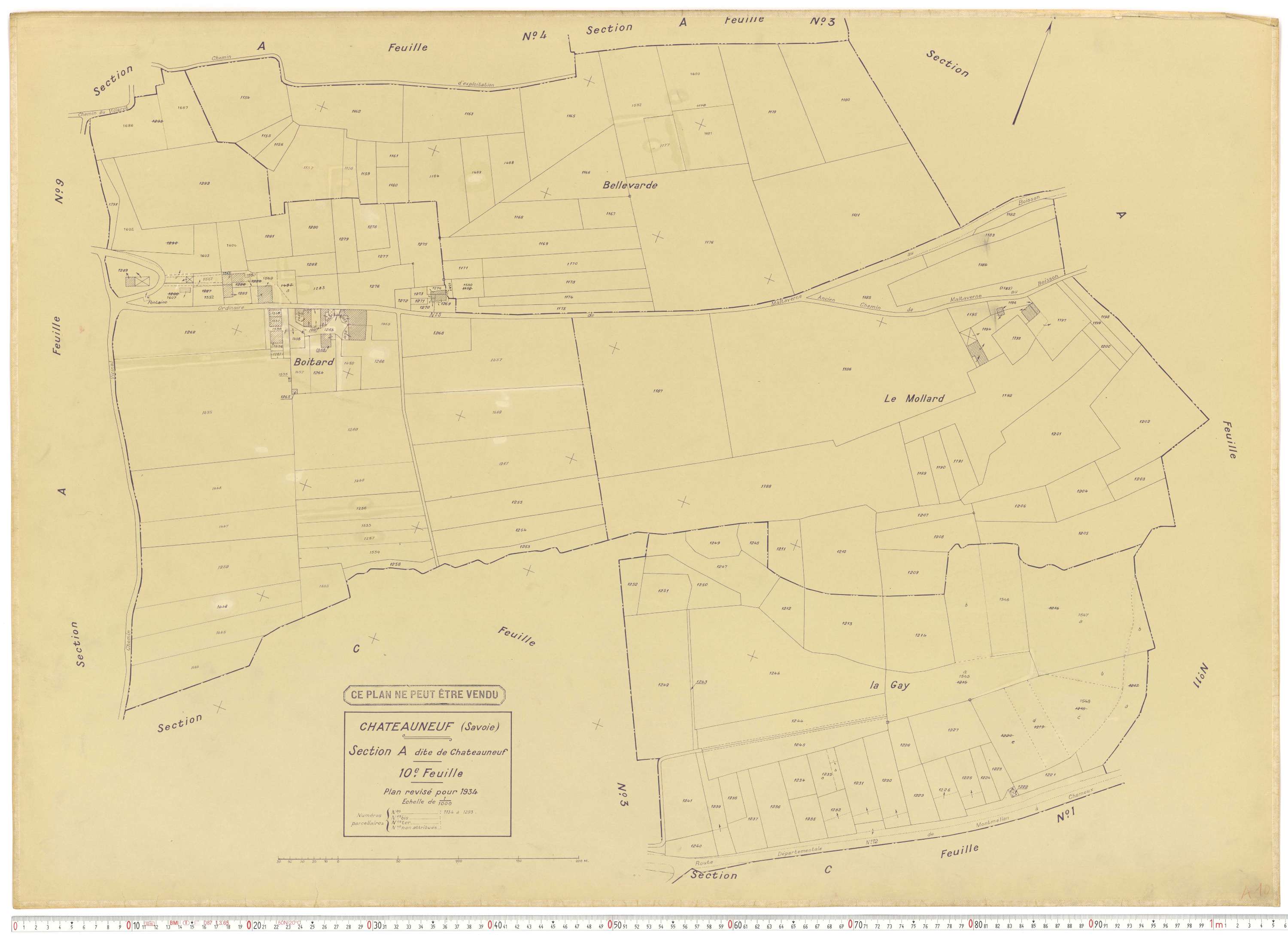 Châteauneuf - Cadastre rénové (1934).