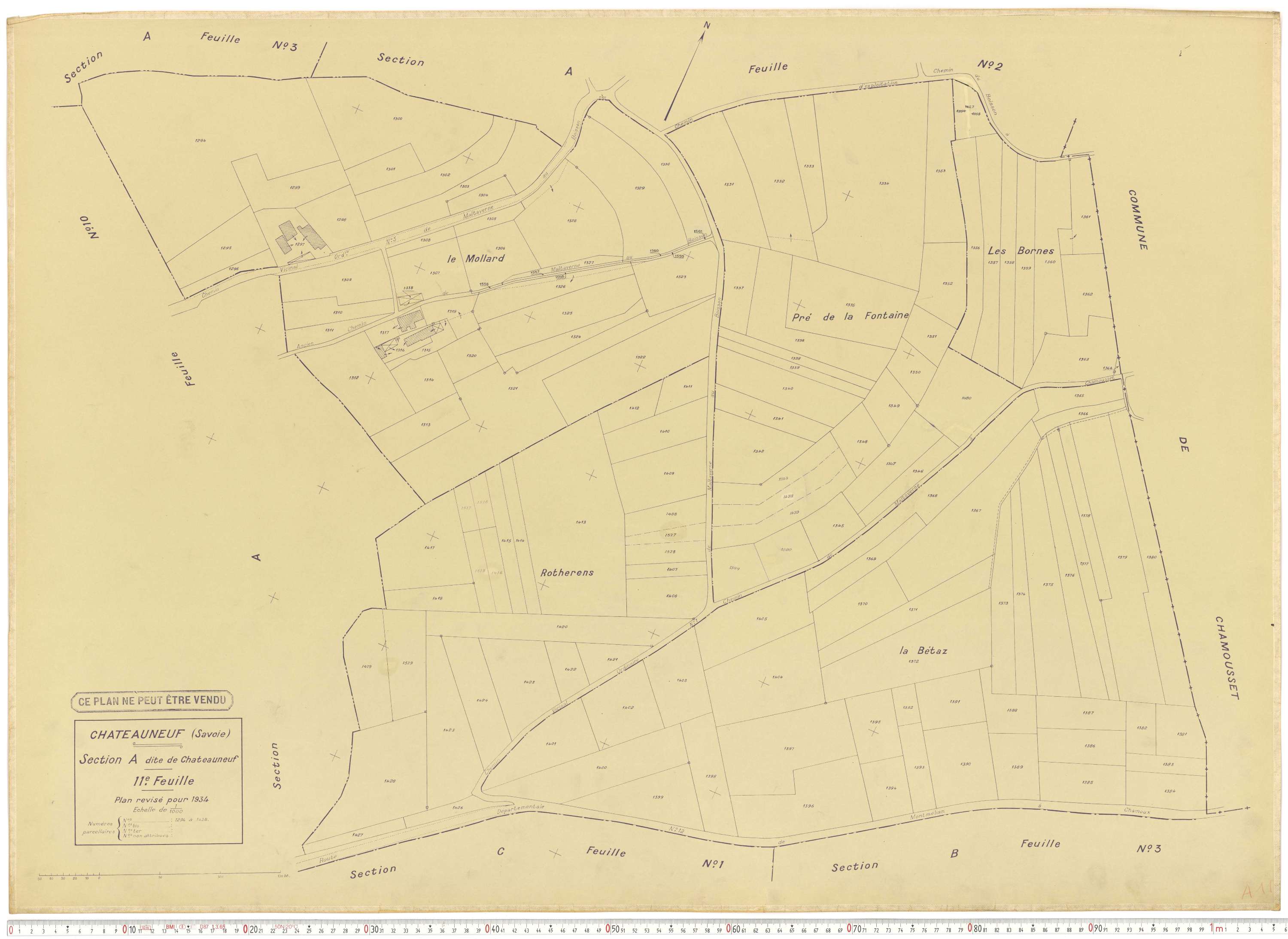 Châteauneuf - Cadastre rénové (1934).