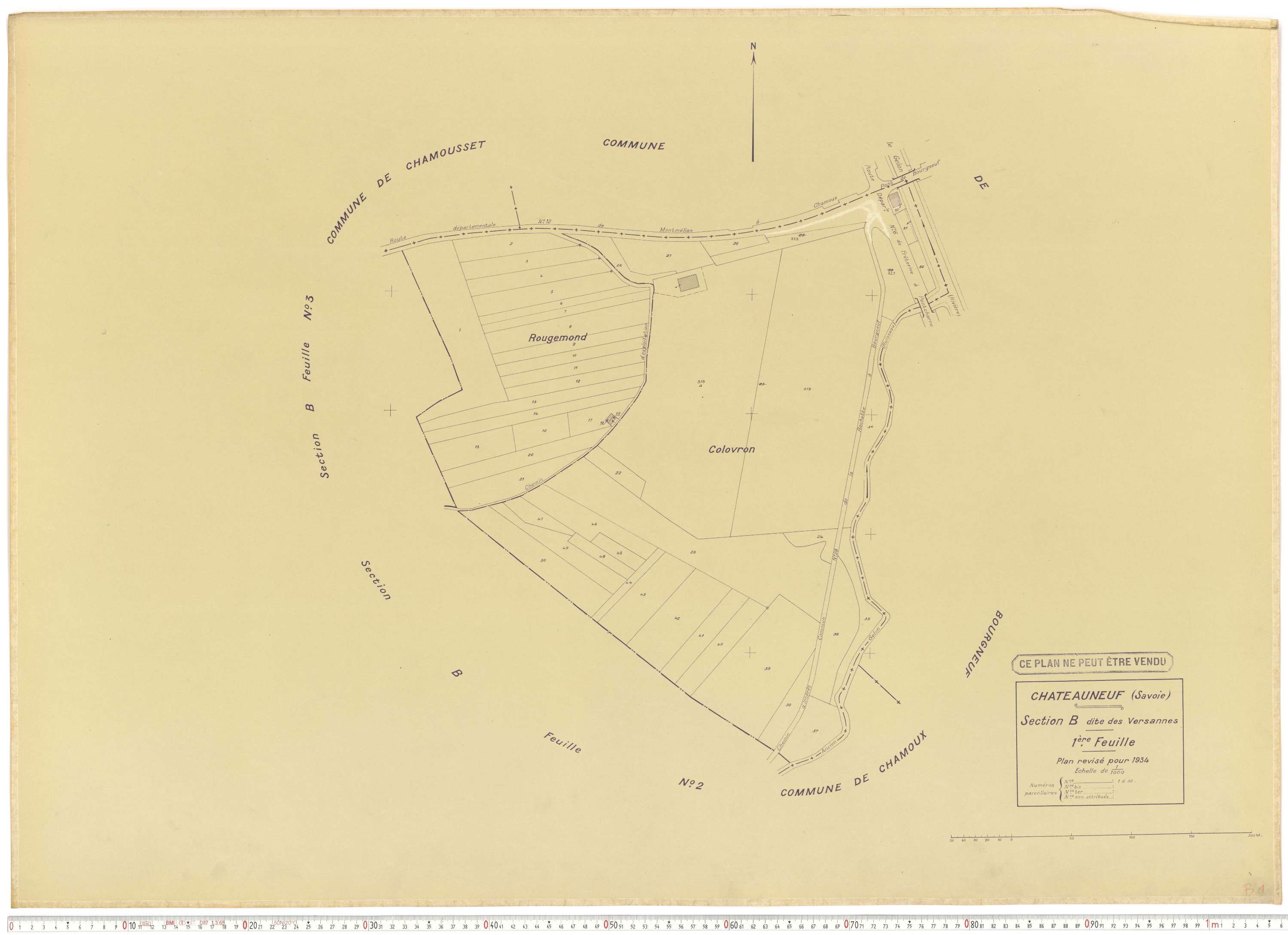 Châteauneuf - Cadastre rénové (1934).