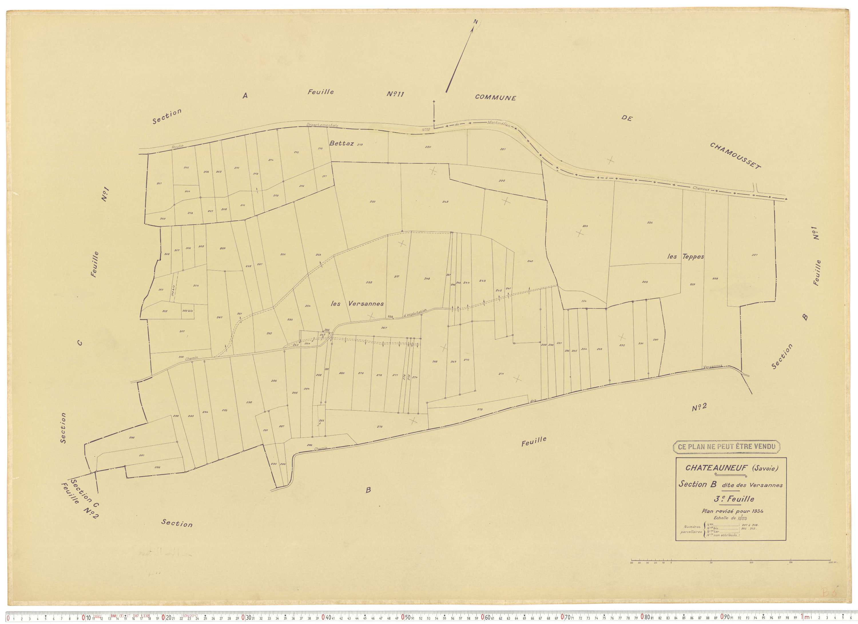 Châteauneuf - Cadastre rénové (1934).