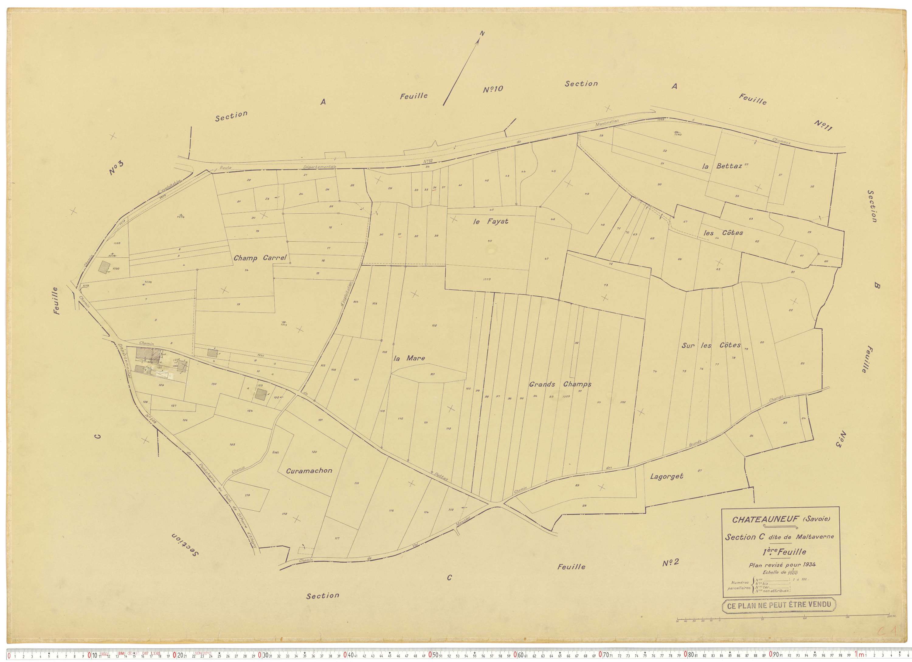 Châteauneuf - Cadastre rénové (1934).