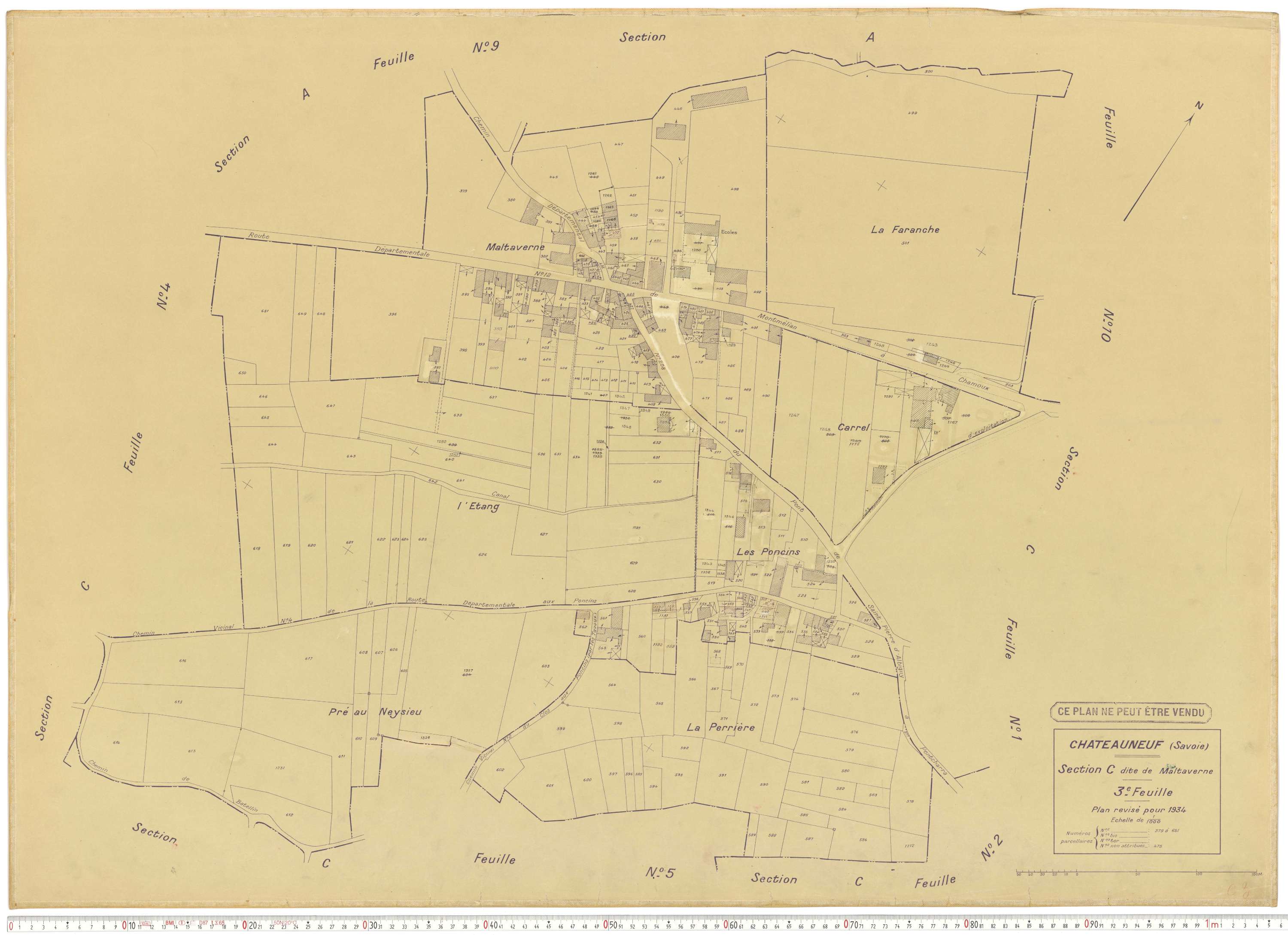 Châteauneuf - Cadastre rénové (1934).