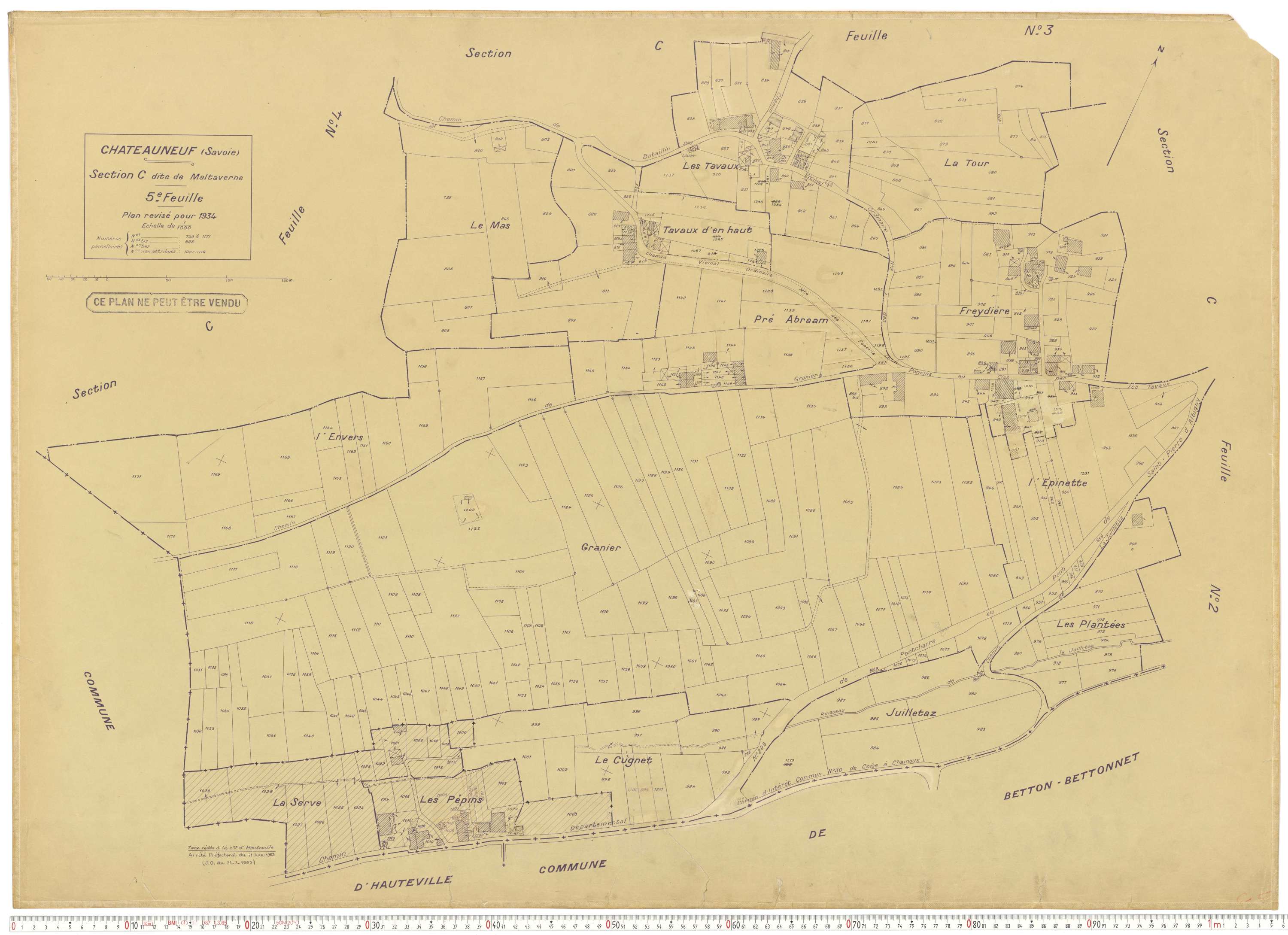 Châteauneuf - Cadastre rénové (1934).
