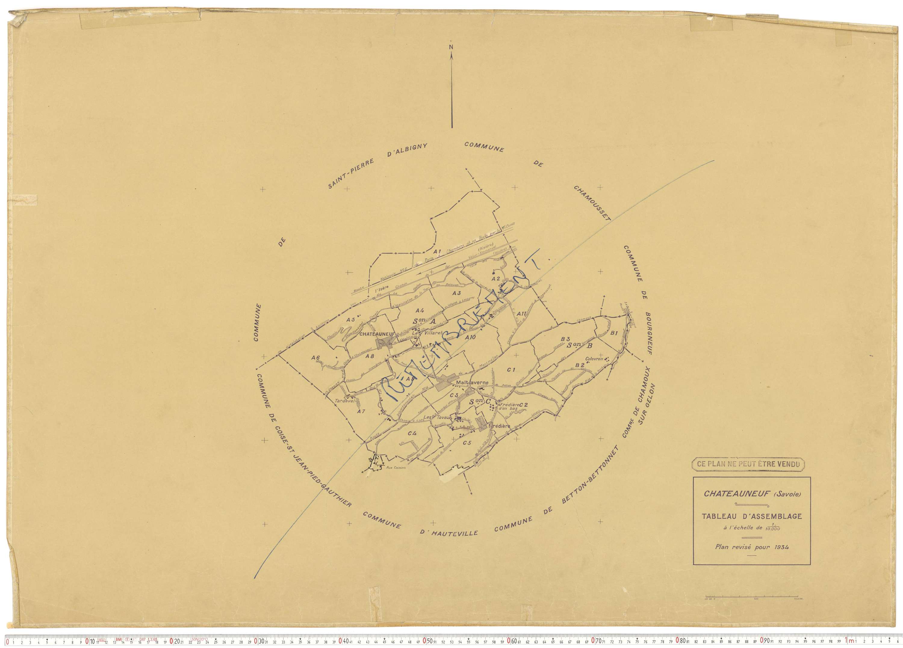 Châteauneuf - Cadastre rénové (1934).