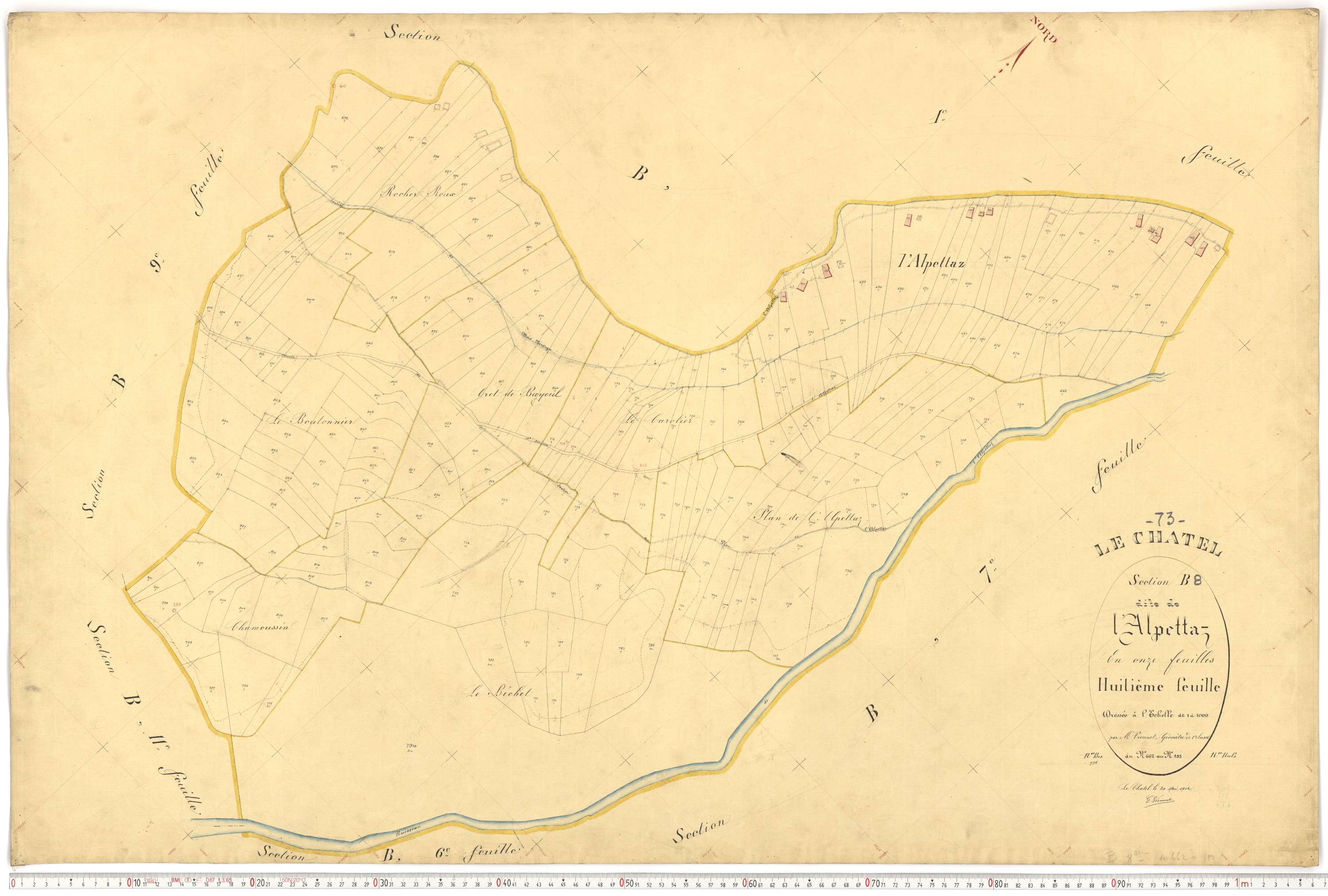 Le Châtel - Plans cadastraux du premier cadastre français.