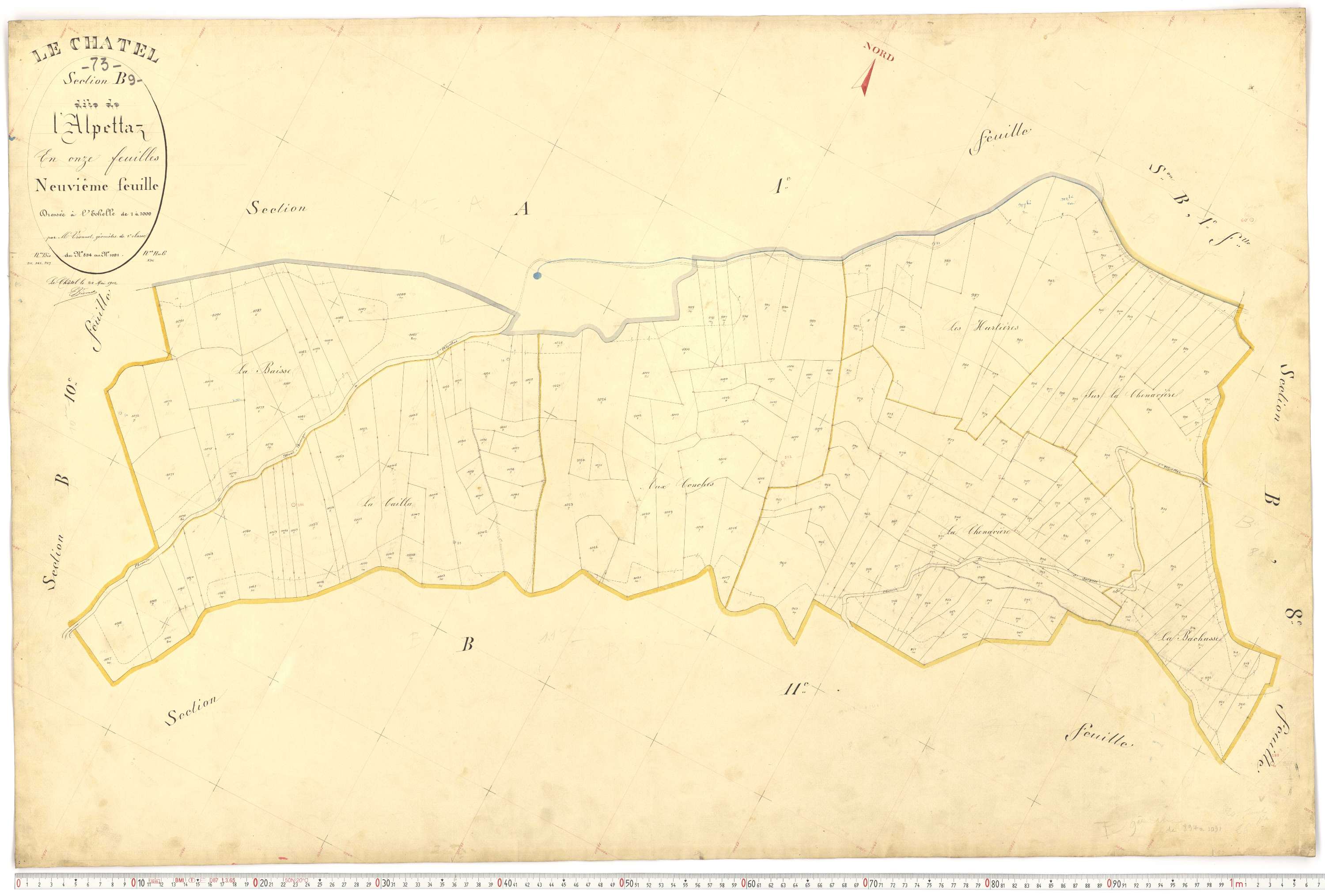 Le Châtel - Plans cadastraux du premier cadastre français.