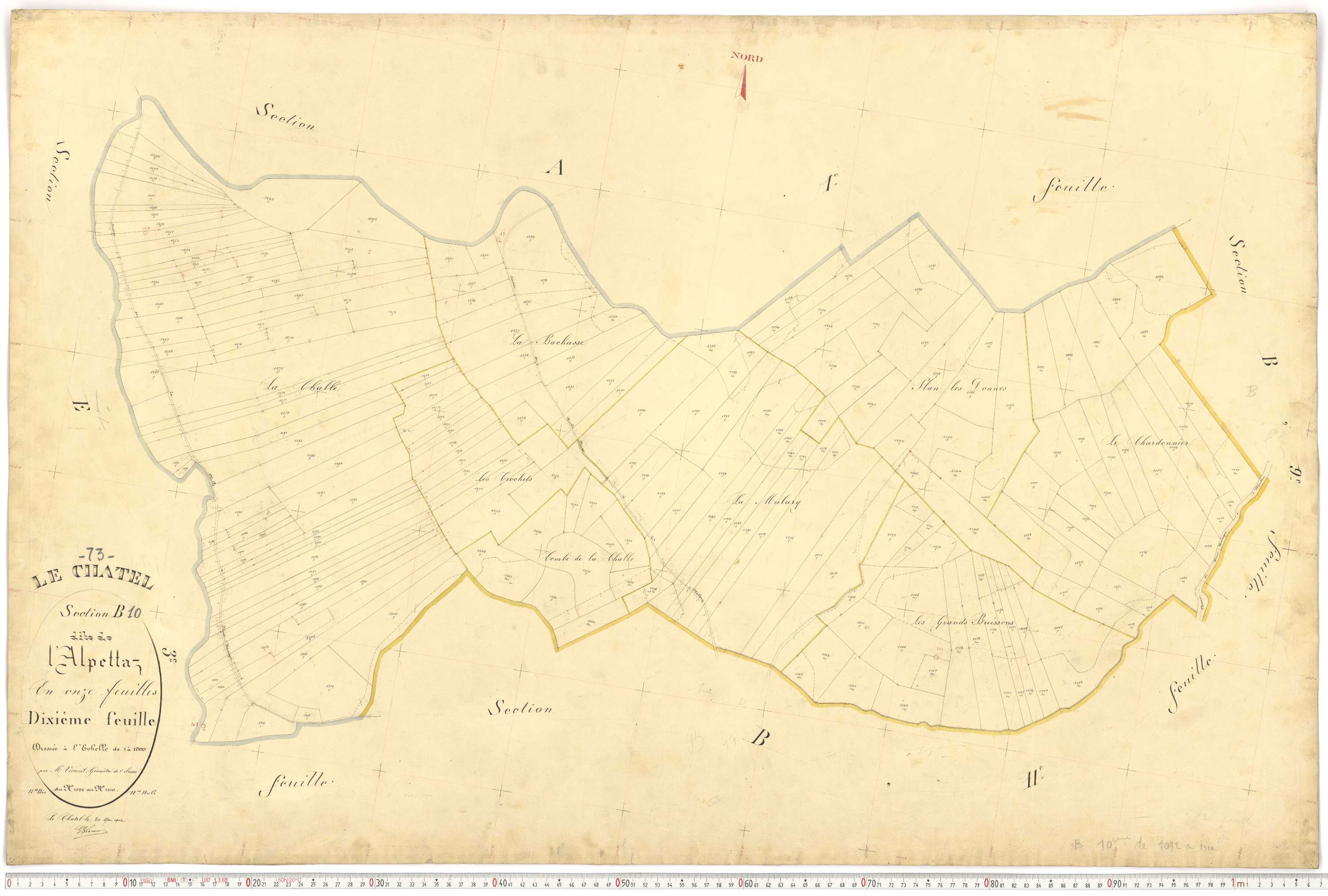 Le Châtel - Plans cadastraux du premier cadastre français.