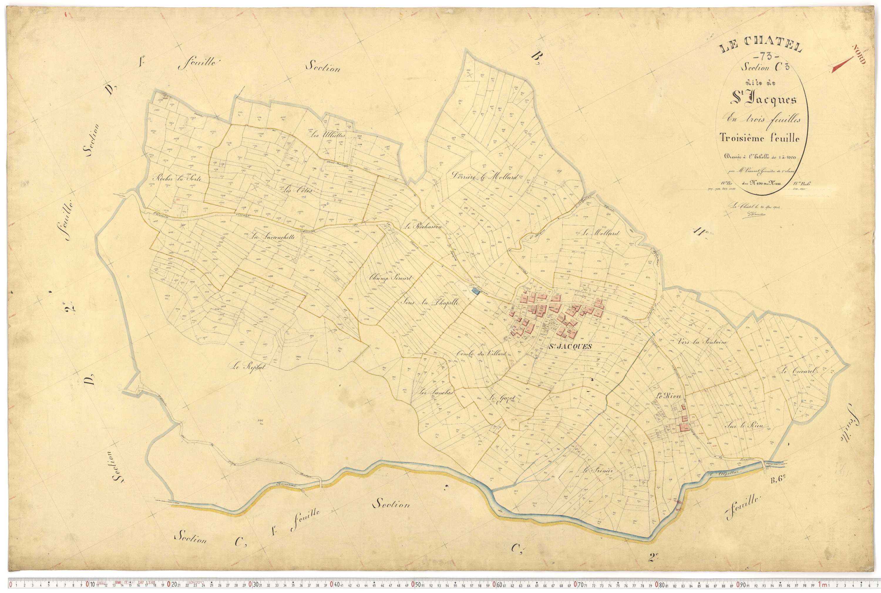 Le Châtel - Plans cadastraux du premier cadastre français.