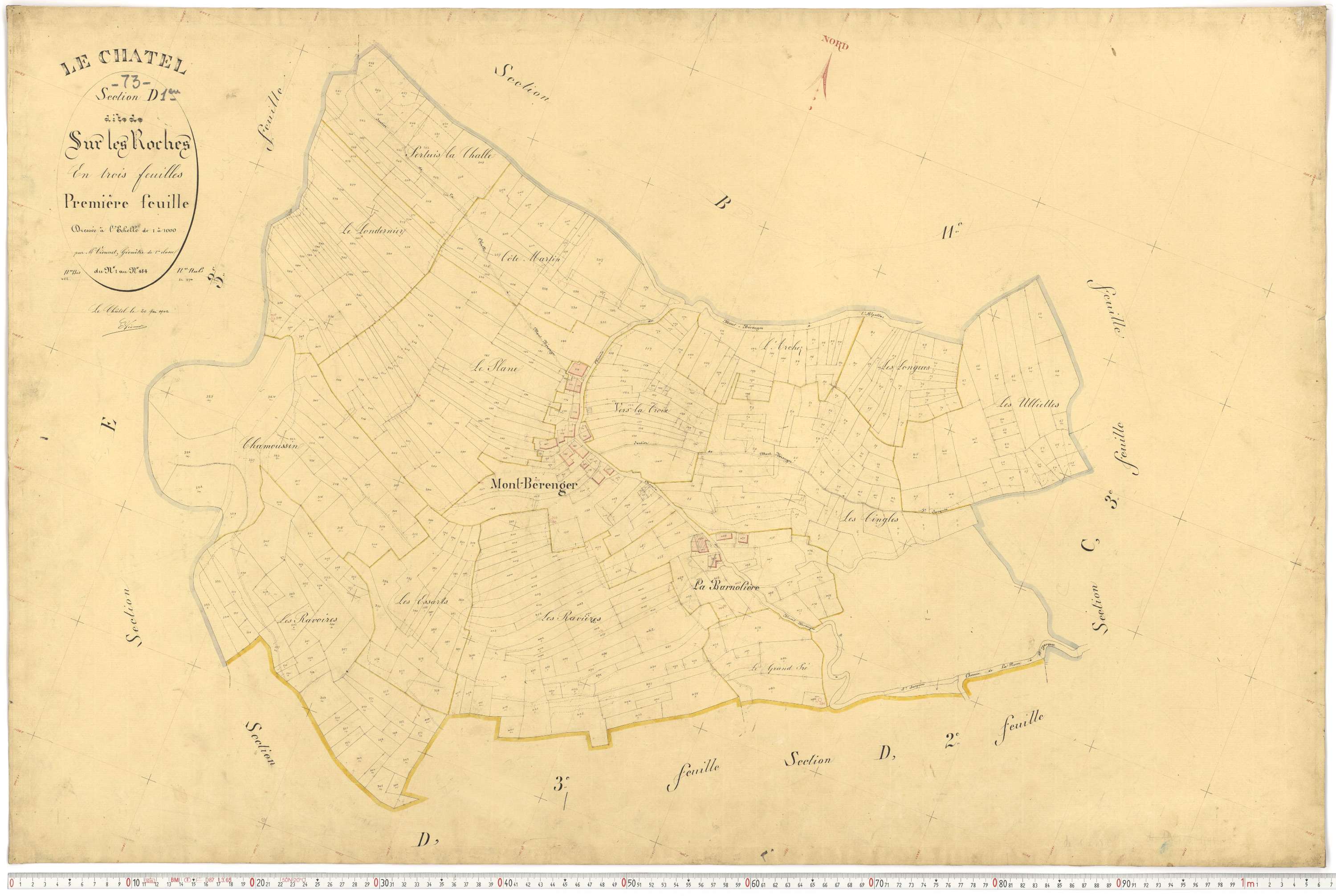 Le Châtel - Plans cadastraux du premier cadastre français.