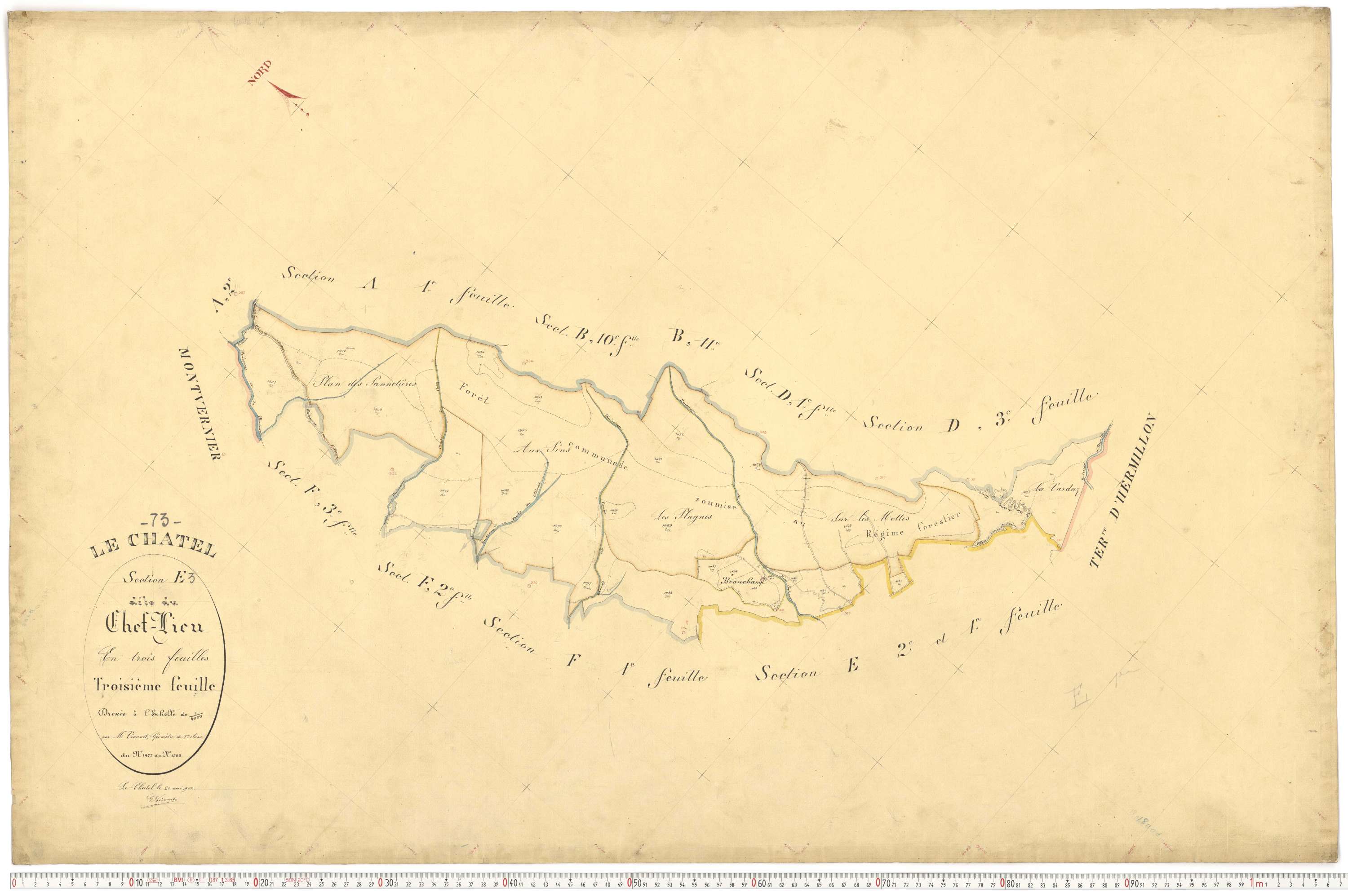 Le Châtel - Plans cadastraux du premier cadastre français.