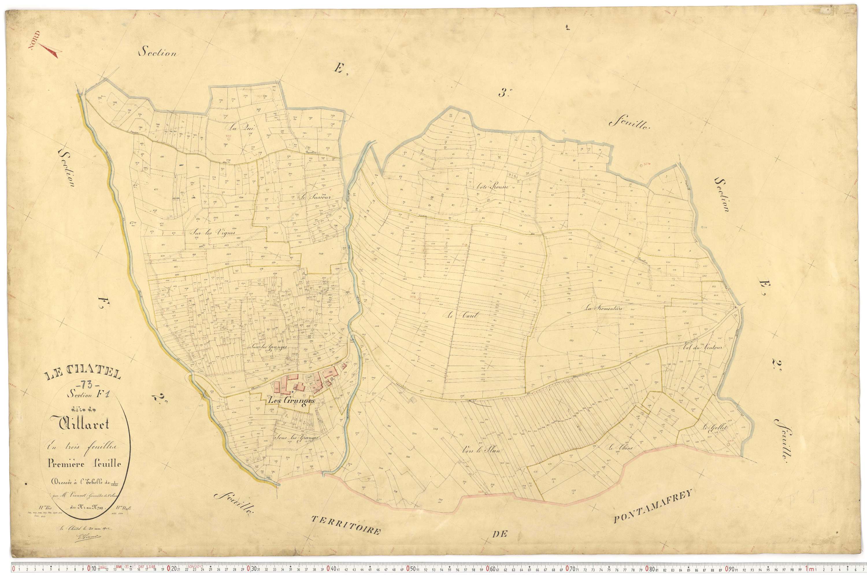 Le Châtel - Plans cadastraux du premier cadastre français.