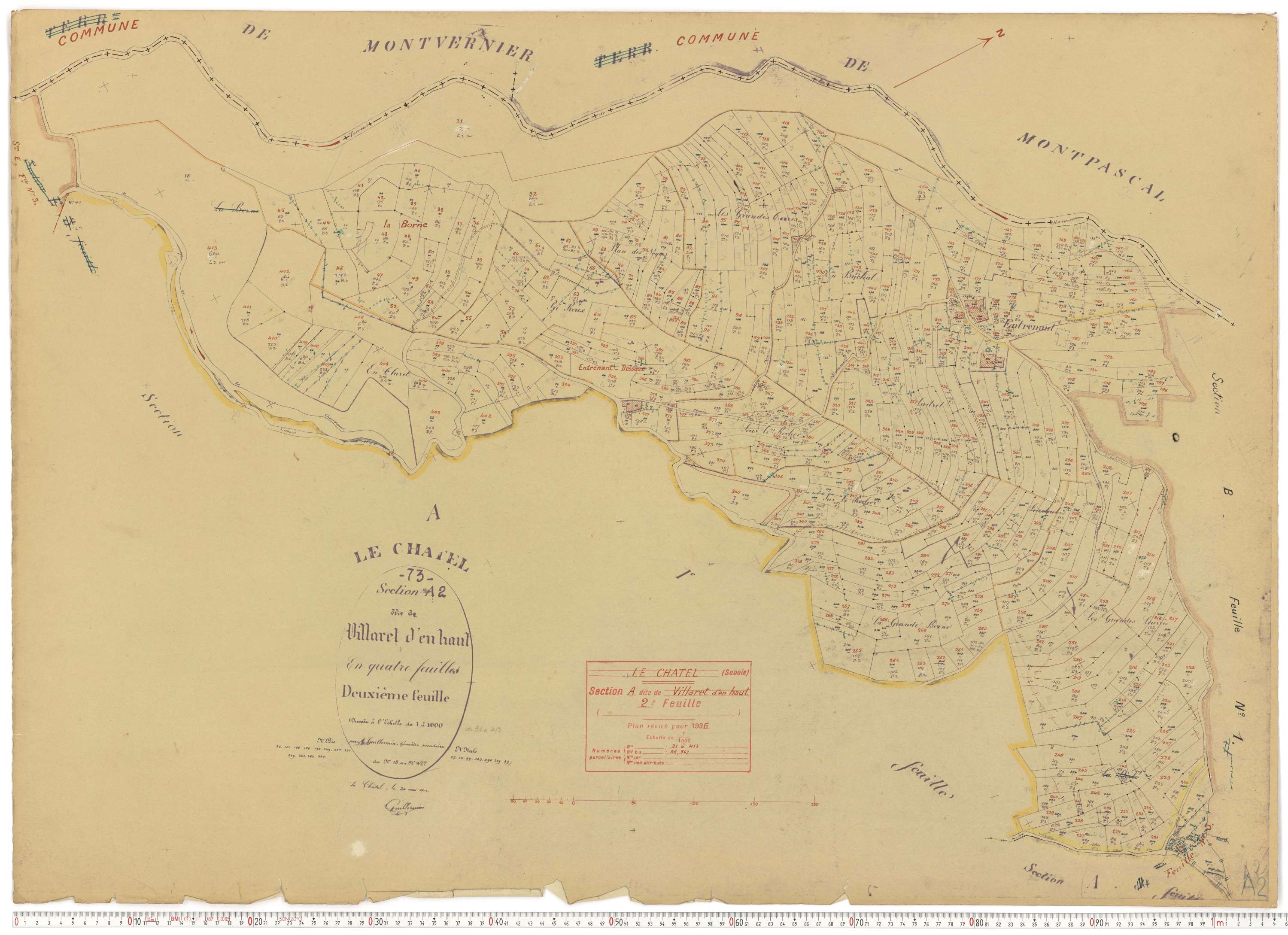Le Châtel - Plans cadastraux du cadastre rénové.
